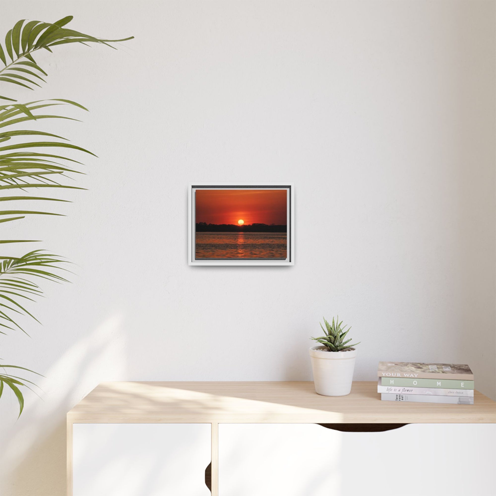 Framed Sunset Canvas Art, Colorful Wall Decor for Home, Gift for Nature Lovers, Sunset Photography