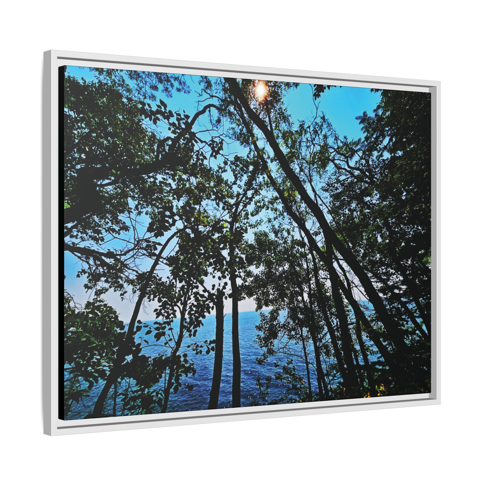 Blue Beyond the Branches Framed Matte Canvas Wall Art