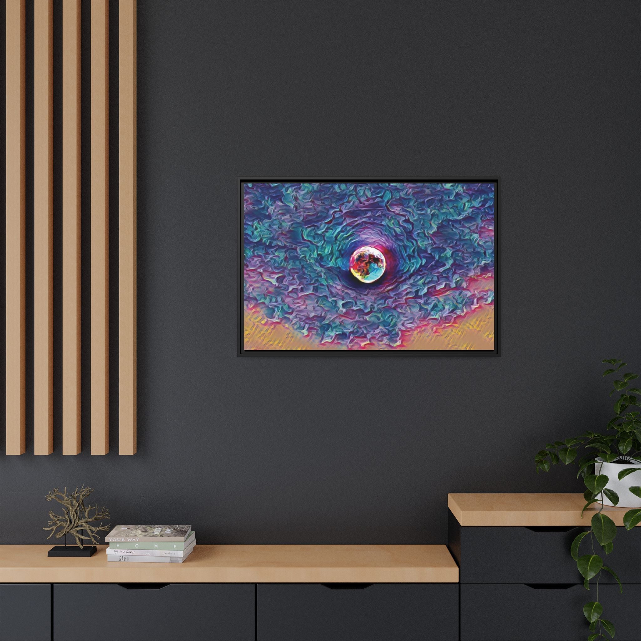 Full Sturgeon Moon Framed Canvas Art Print