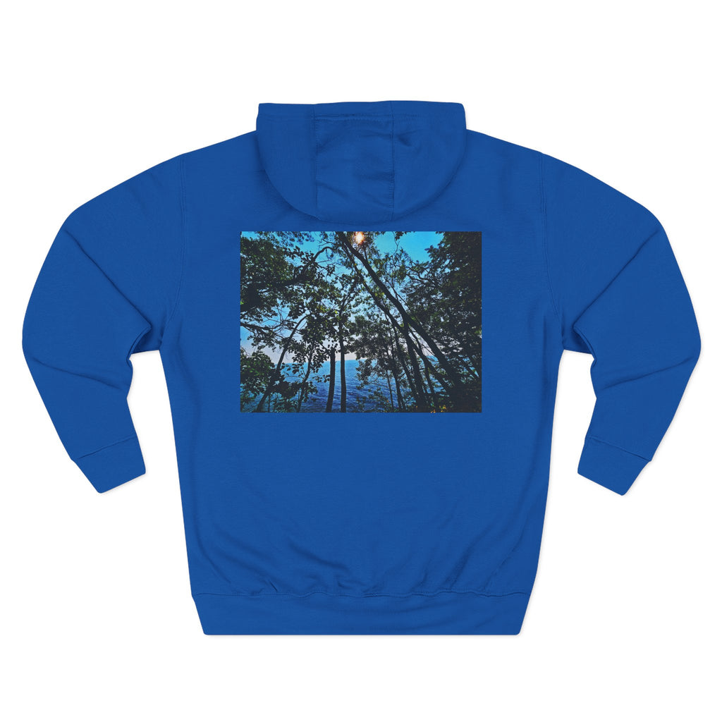 Blue Beyond the Branches Three-Panel Fleece Hoodie