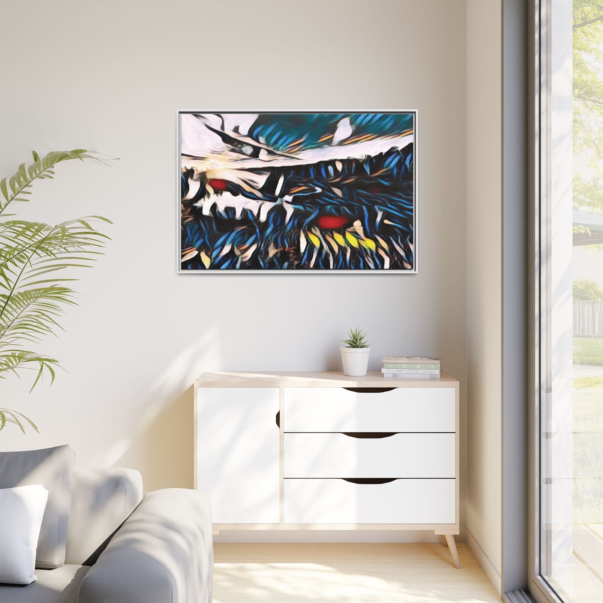 Gooseberry River Meander Bend Framed Abstract Art Print