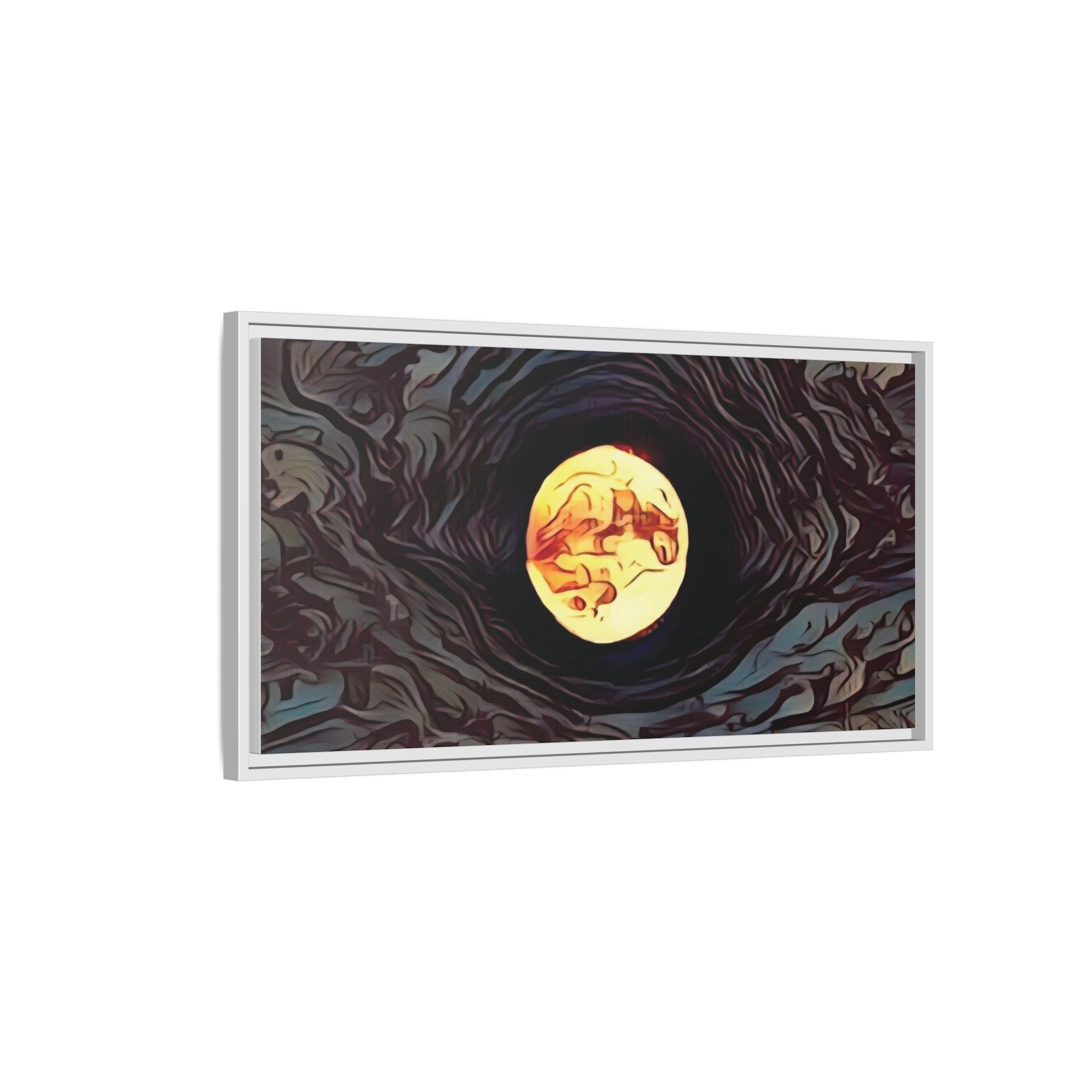 Full Sturgeon Moon Abstract Framed Canvas Art Print