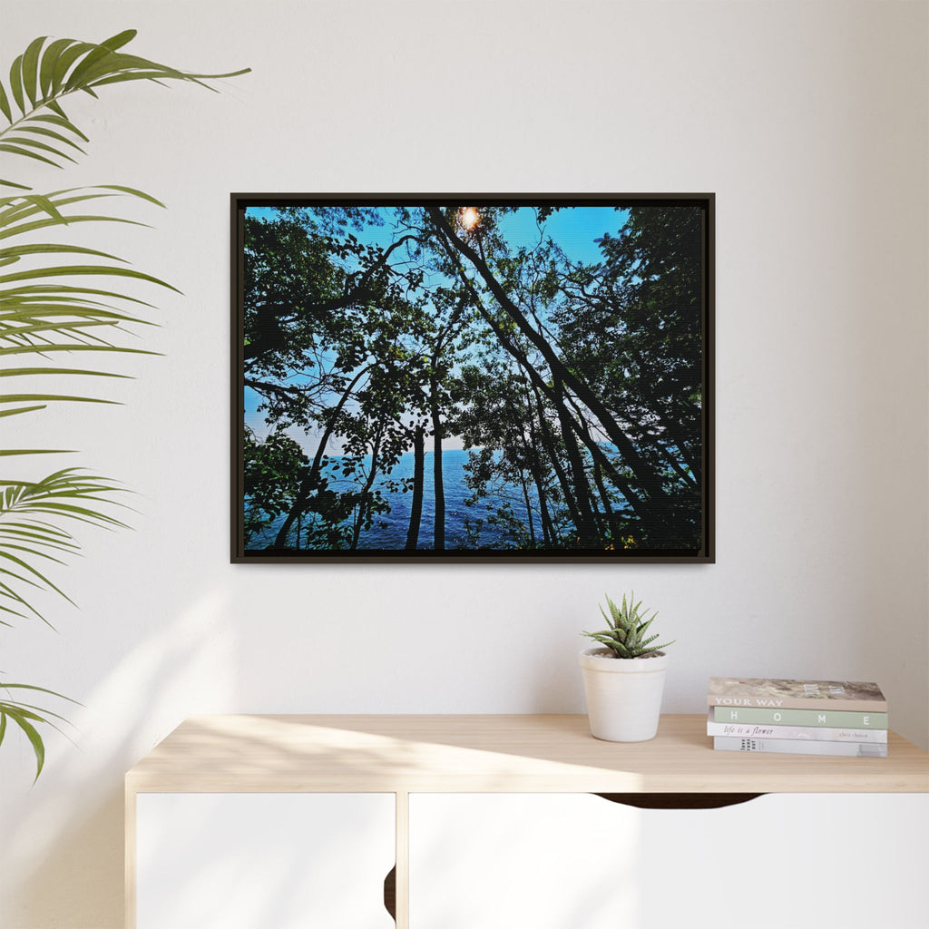 Blue Beyond the Branches Framed Matte Canvas Wall Art