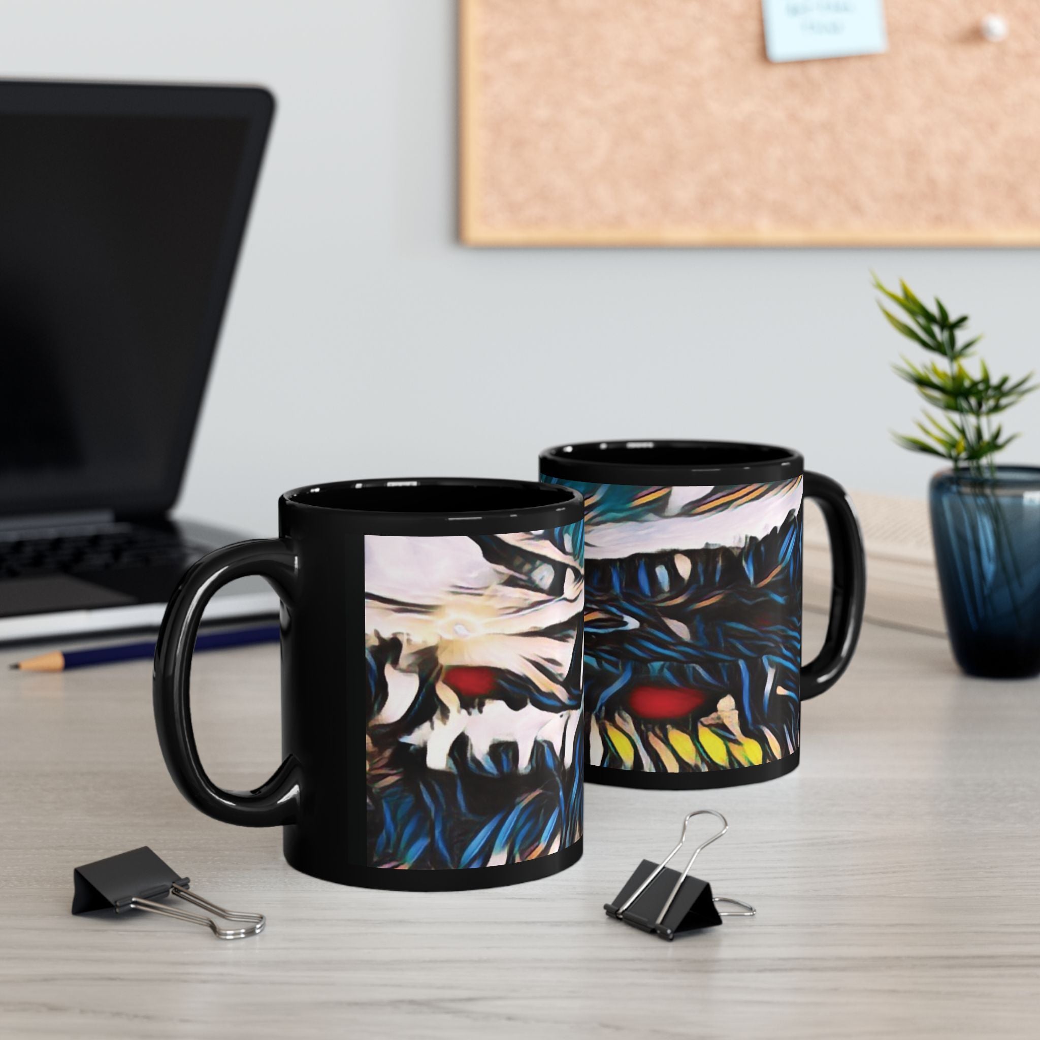Gooseberry River Meander Bend Black Mug
