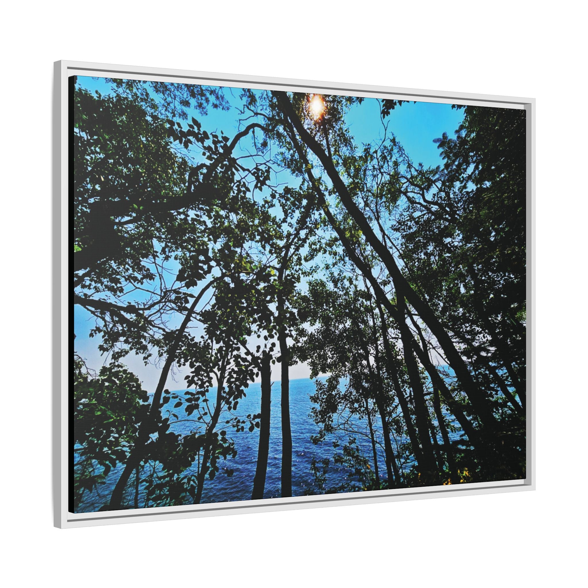 Blue Beyond the Branches Framed Matte Canvas Wall Art