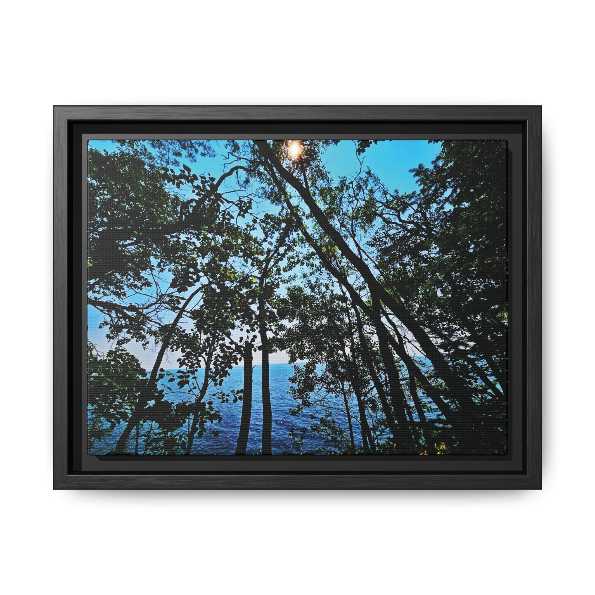 Blue Beyond the Branches Framed Matte Canvas Wall Art