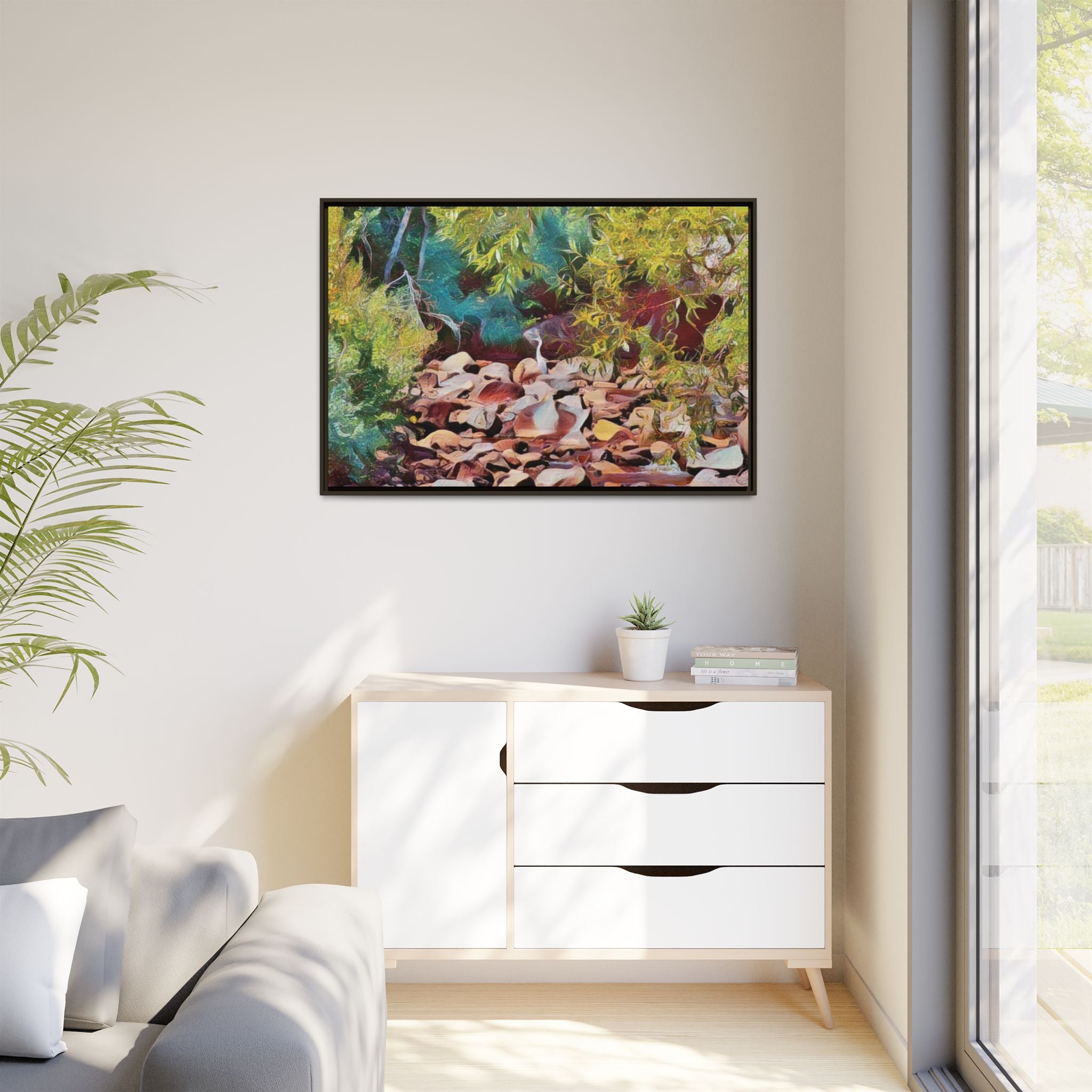 Where Stillness Hunts Framed Matte Canvas Art Print