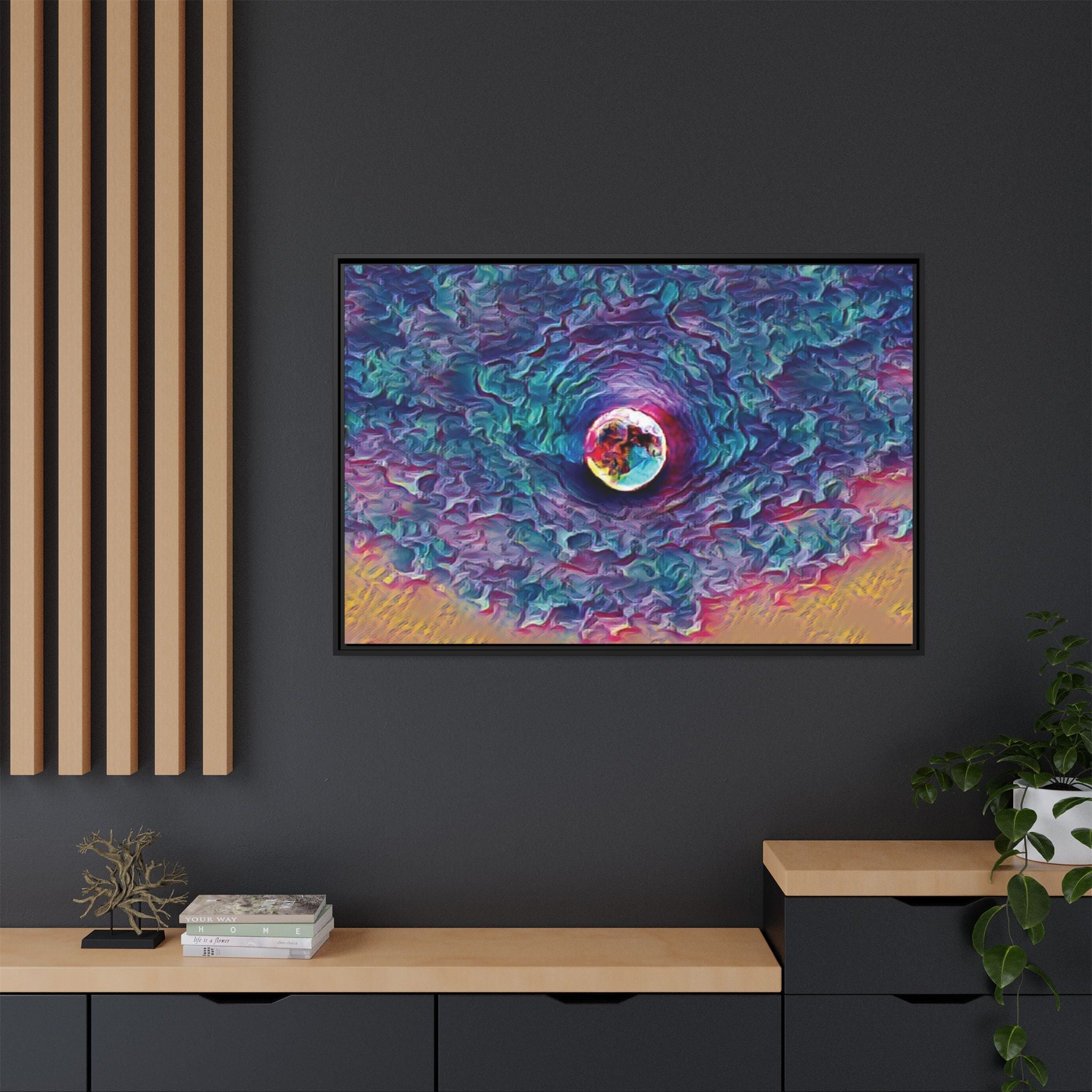 Full Sturgeon Moon Framed Canvas Art Print