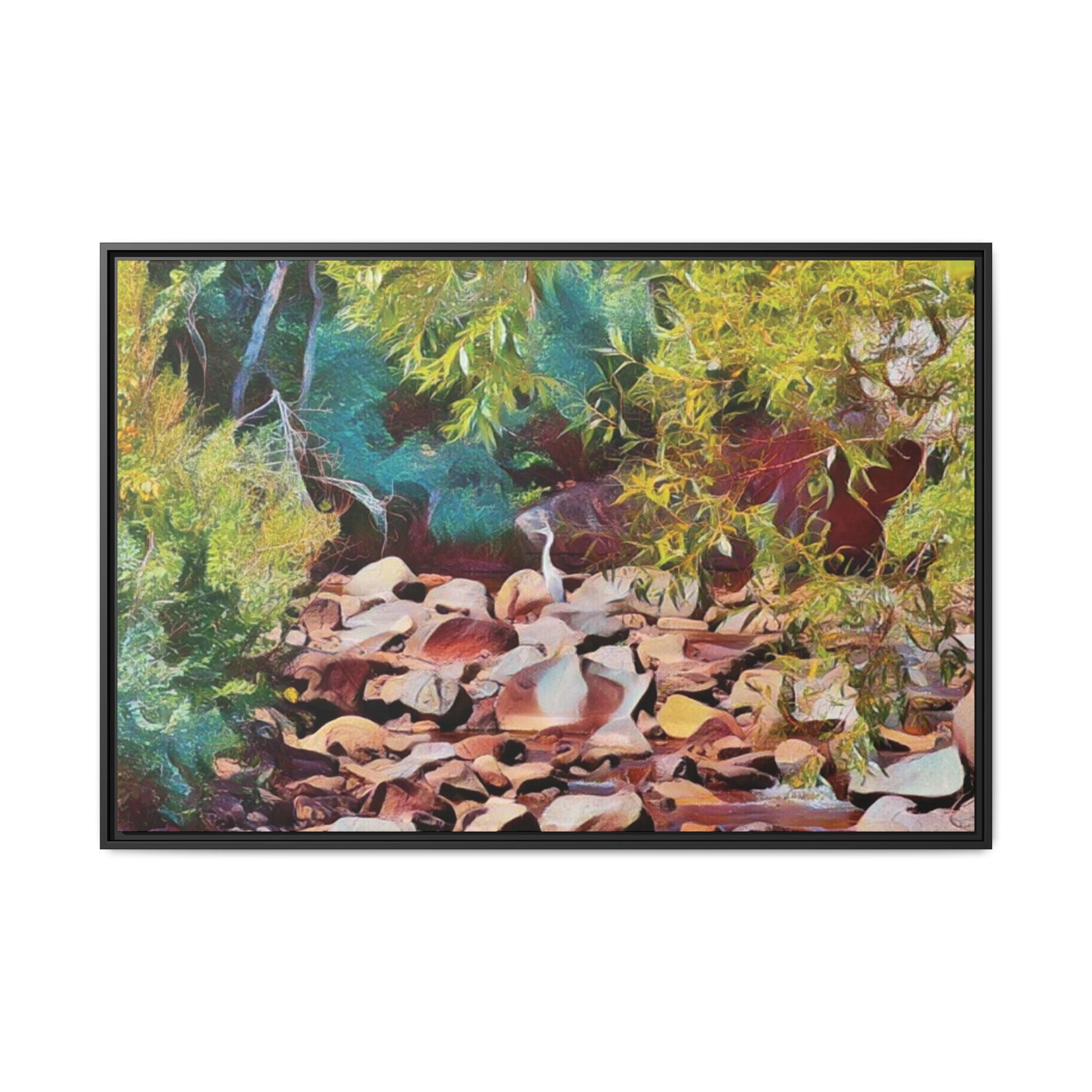 Where Stillness Hunts Framed Matte Canvas Art Print