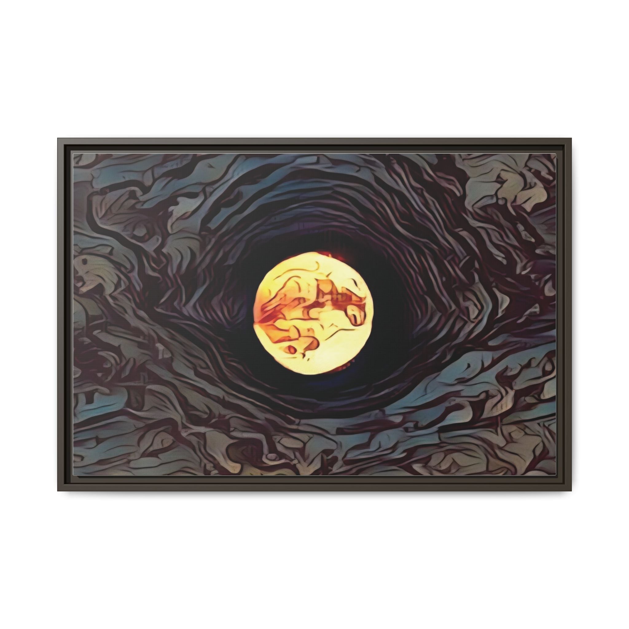Full Sturgeon Moon Abstract Framed Canvas Art Print