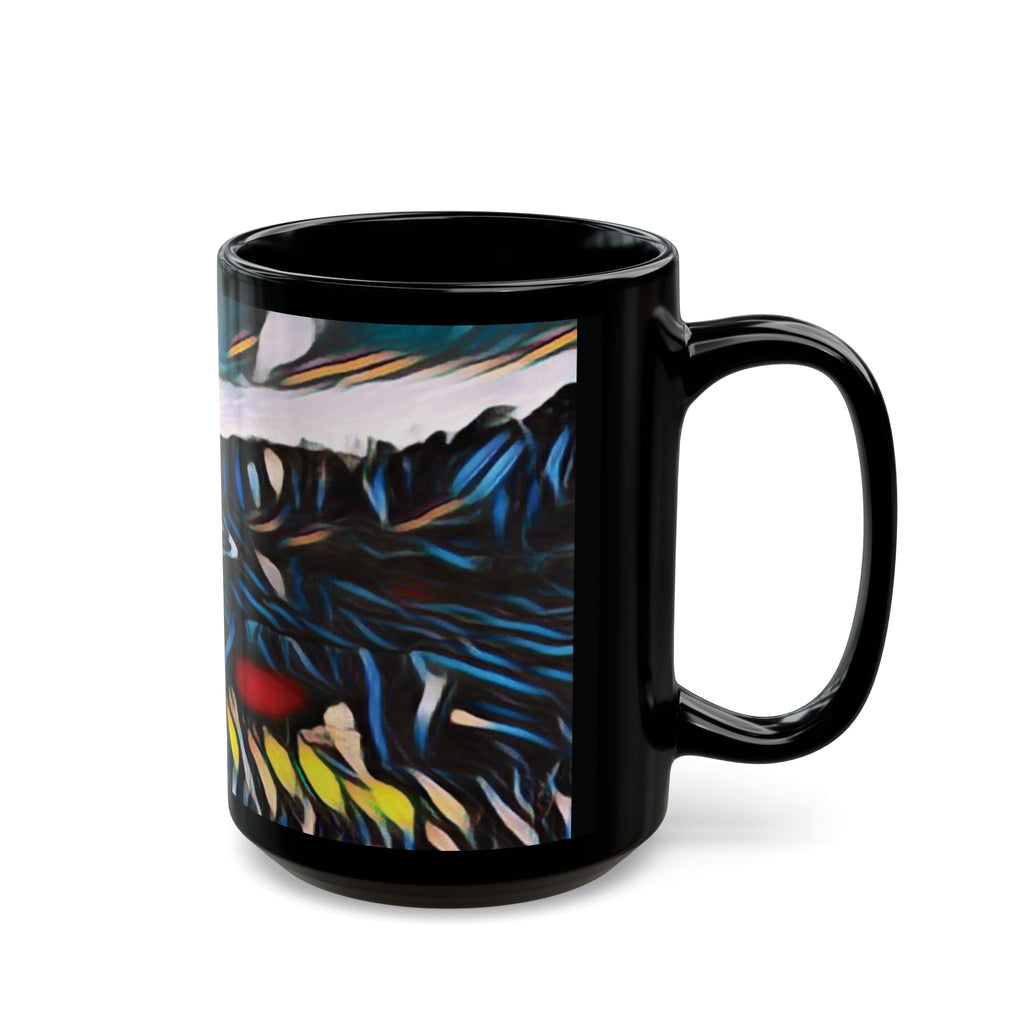 Gooseberry River Meander Bend Black Mug