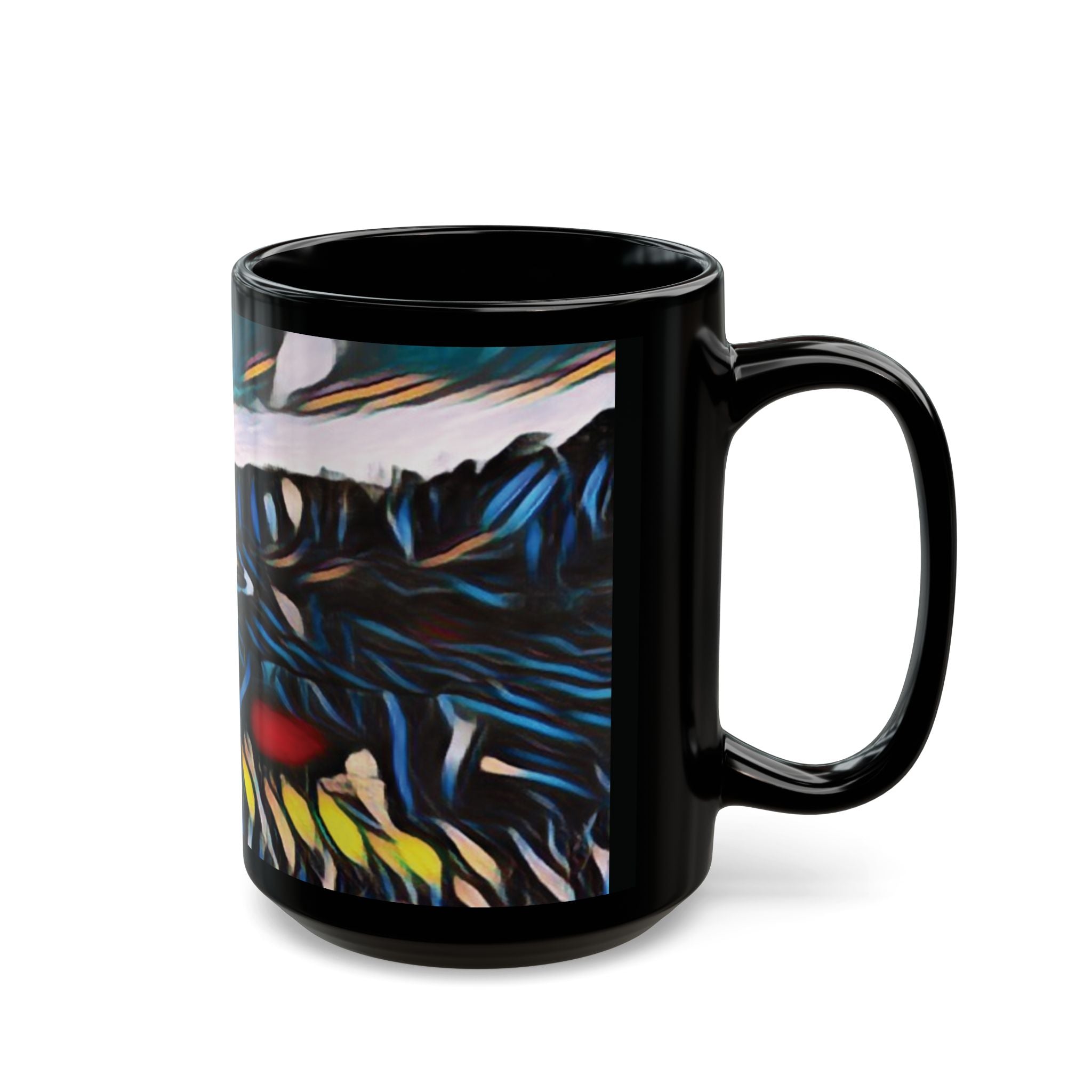 Gooseberry River Meander Bend Black Mug