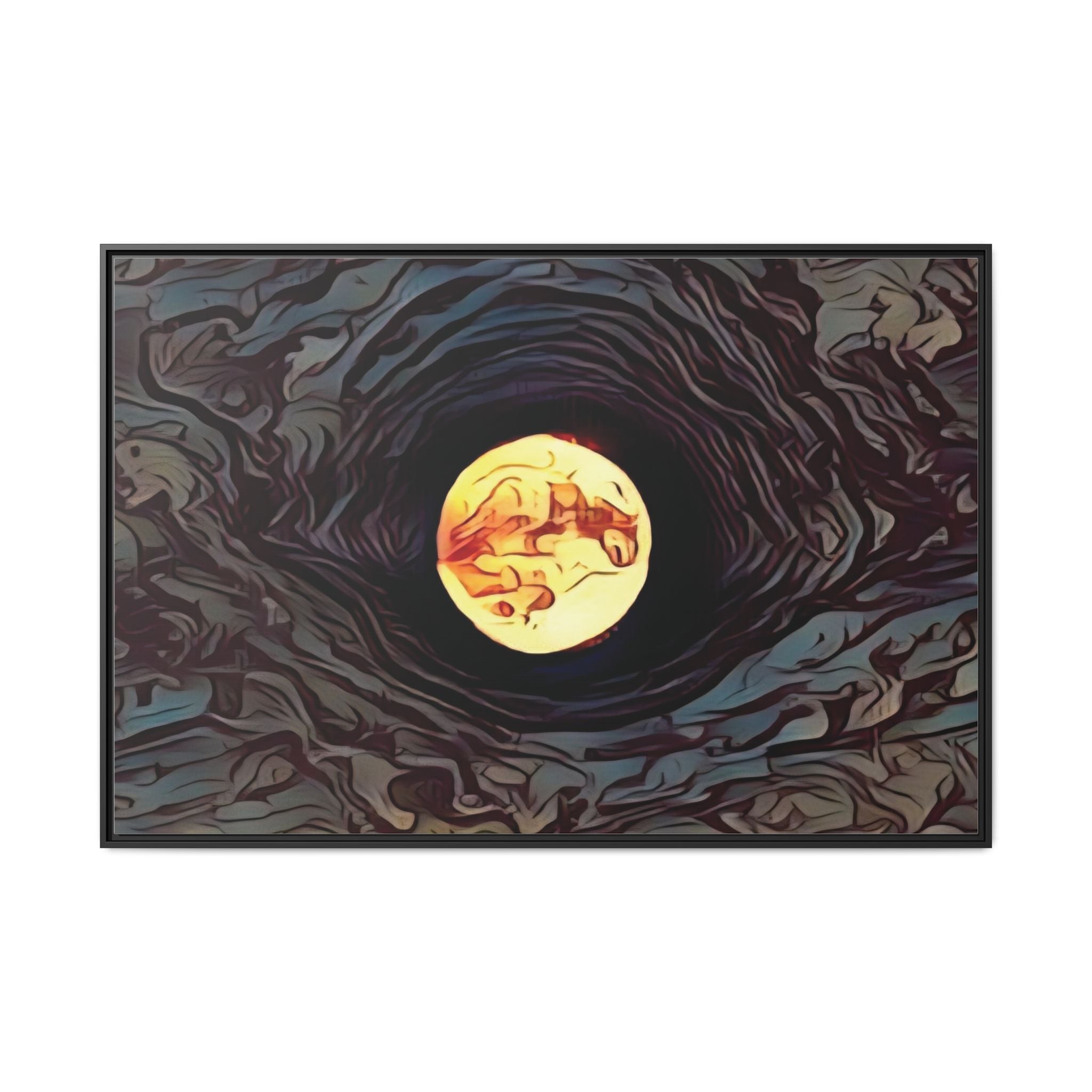 Full Sturgeon Moon Abstract Framed Canvas Art Print