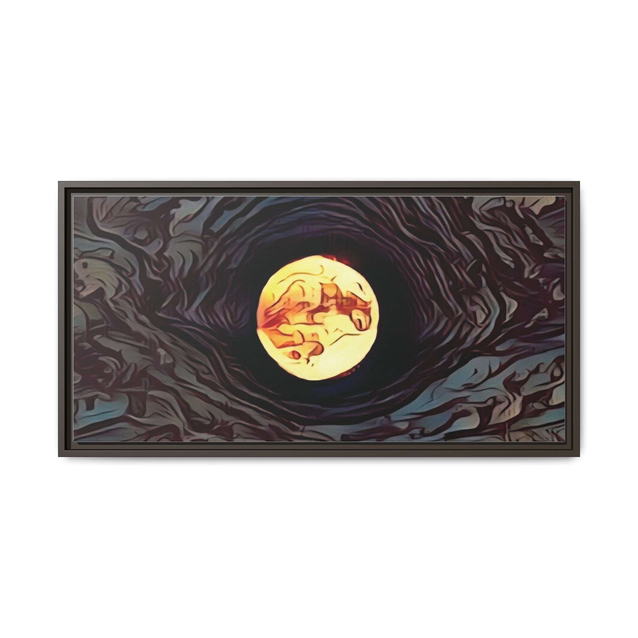 Full Sturgeon Moon Abstract Framed Canvas Art Print