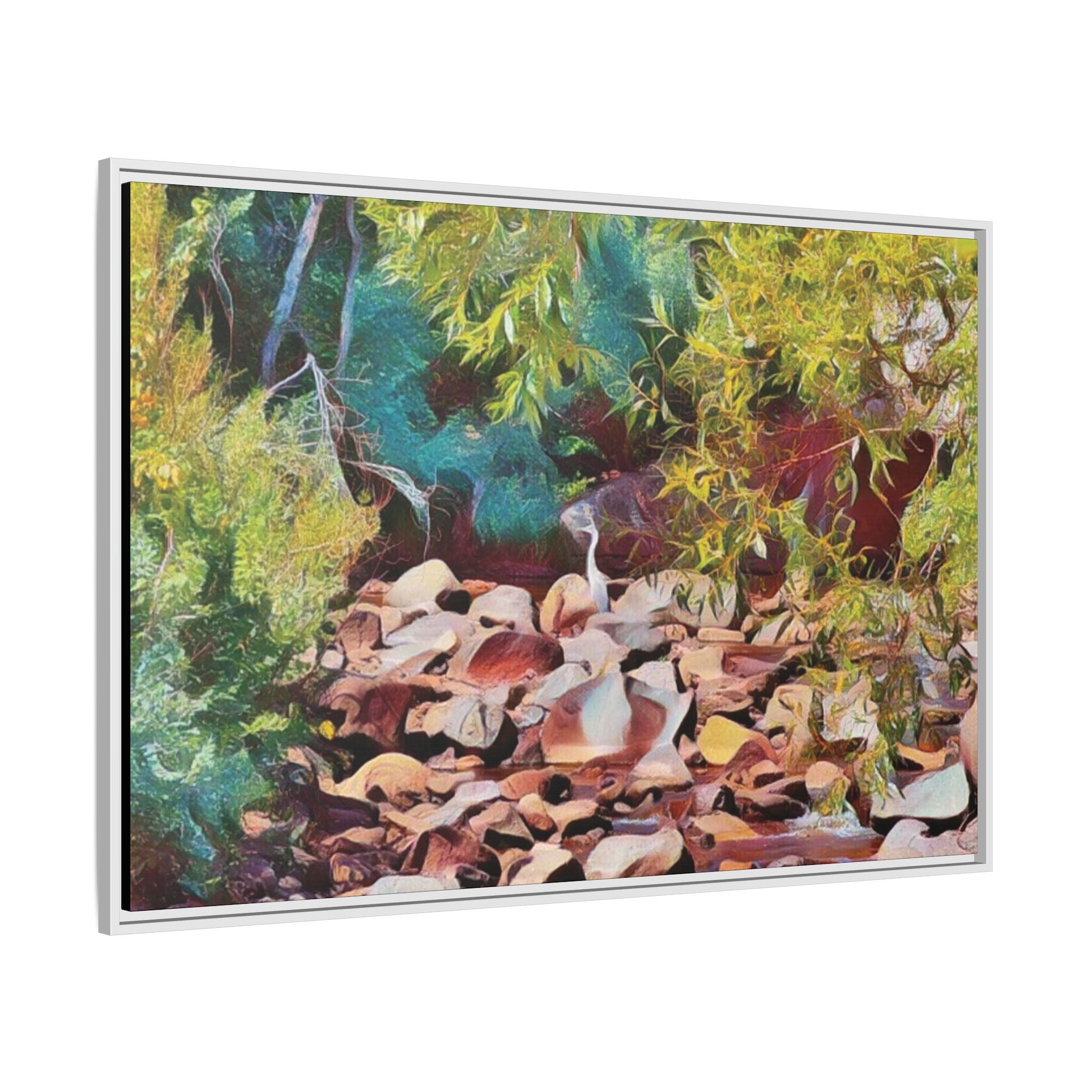 Where Stillness Hunts Framed Matte Canvas Art Print