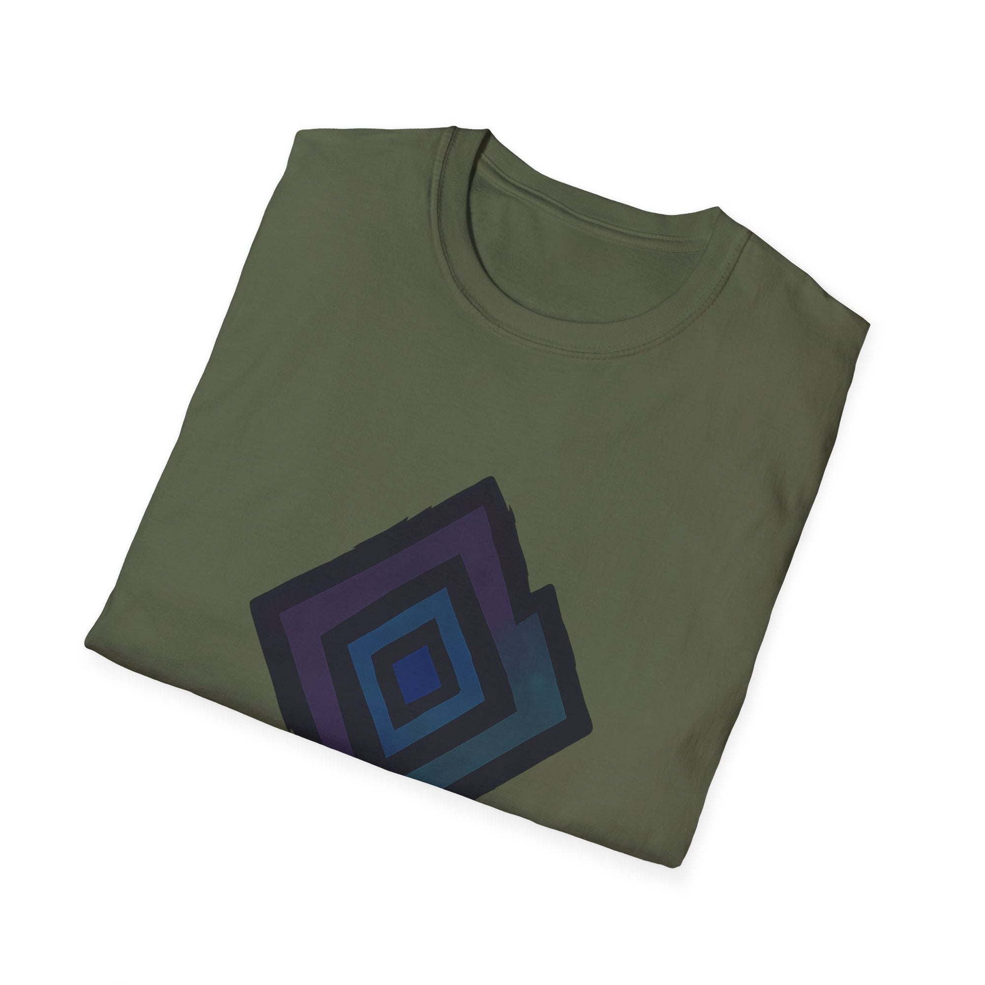 Geometric Art Unisex Softstyle T-Shirt, Comfortable Tee, Casual Wear, Gift for Artsy Friends, Weekend Outfit, Everyday Fashion