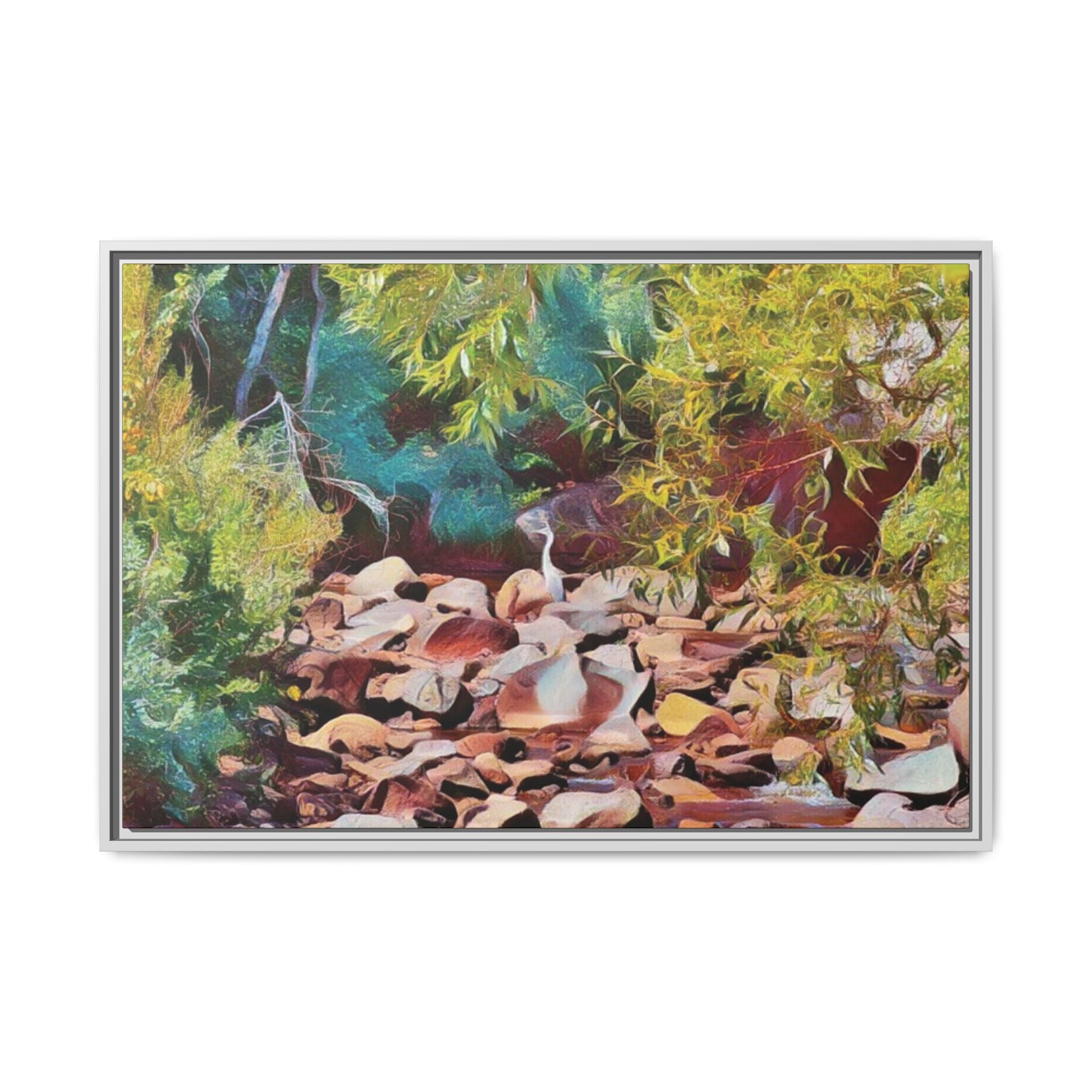 Where Stillness Hunts Framed Matte Canvas Art Print