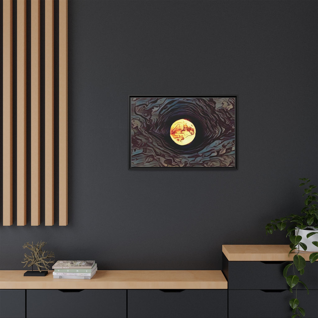 Full Sturgeon Moon Abstract Framed Canvas Art Print