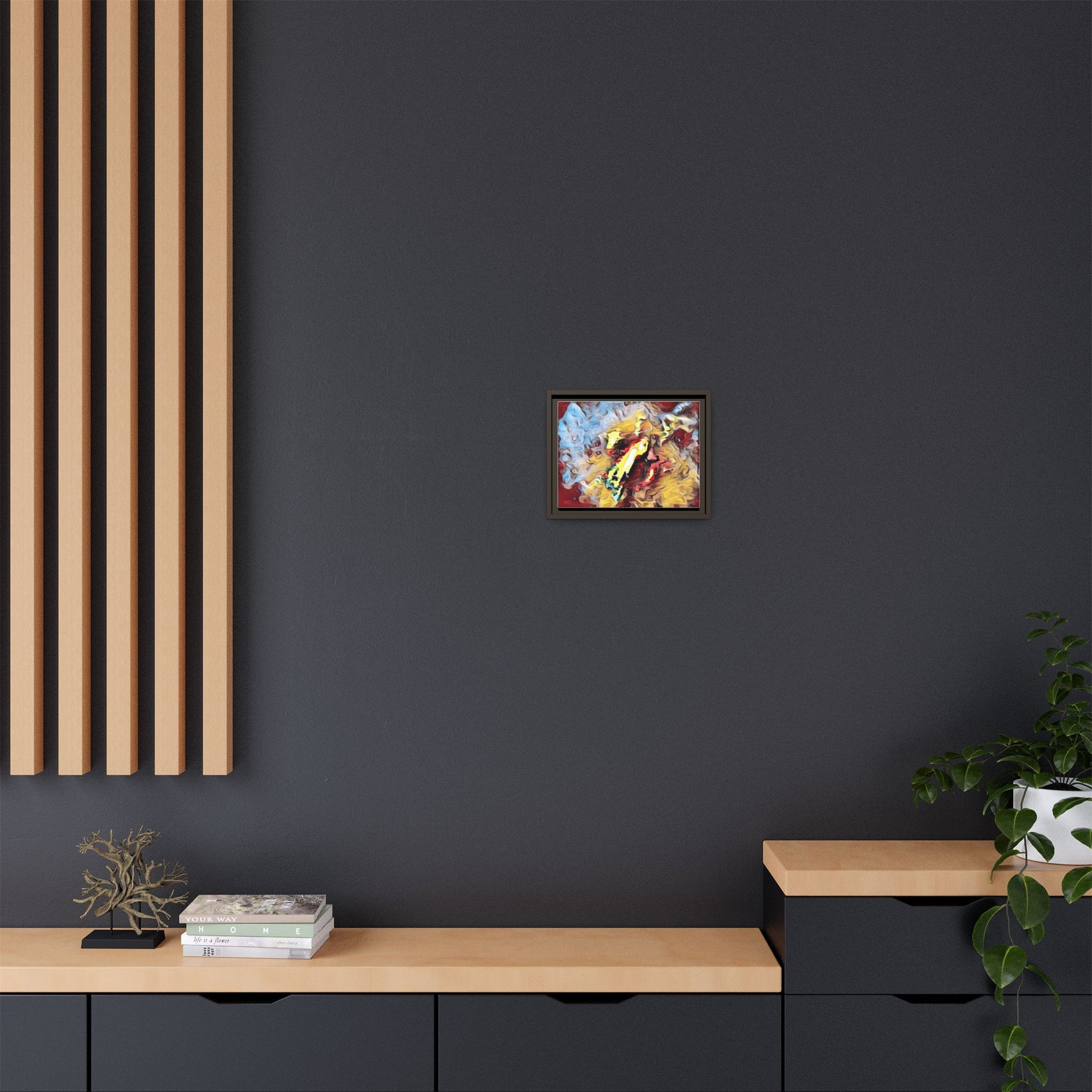 Framed Abstract Canvas Art, Colorful Wall Decor, Modern Home Accent, Unique Gift for Art Lovers, Vibrant Artwork for Living Room