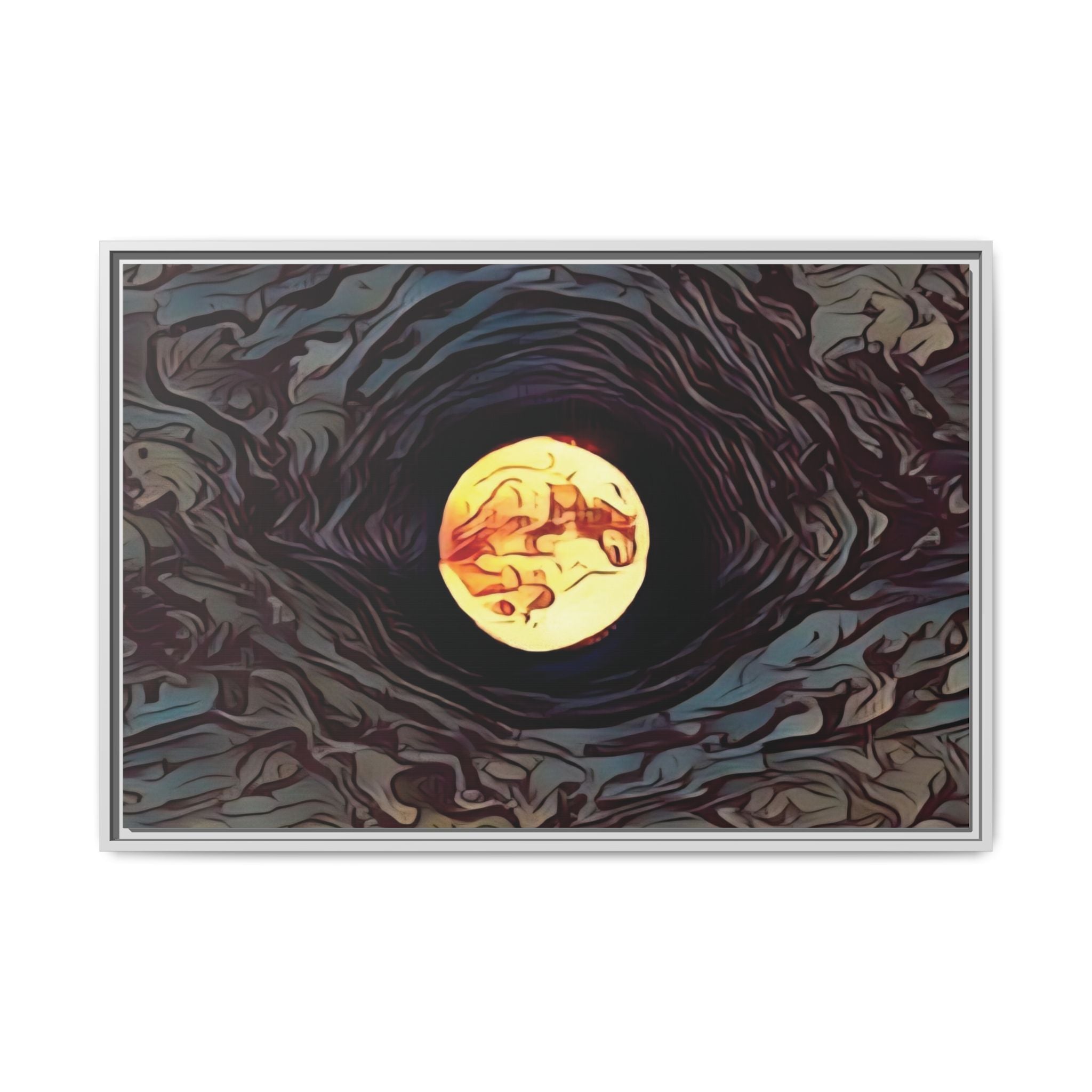 Full Sturgeon Moon Abstract Framed Canvas Art Print