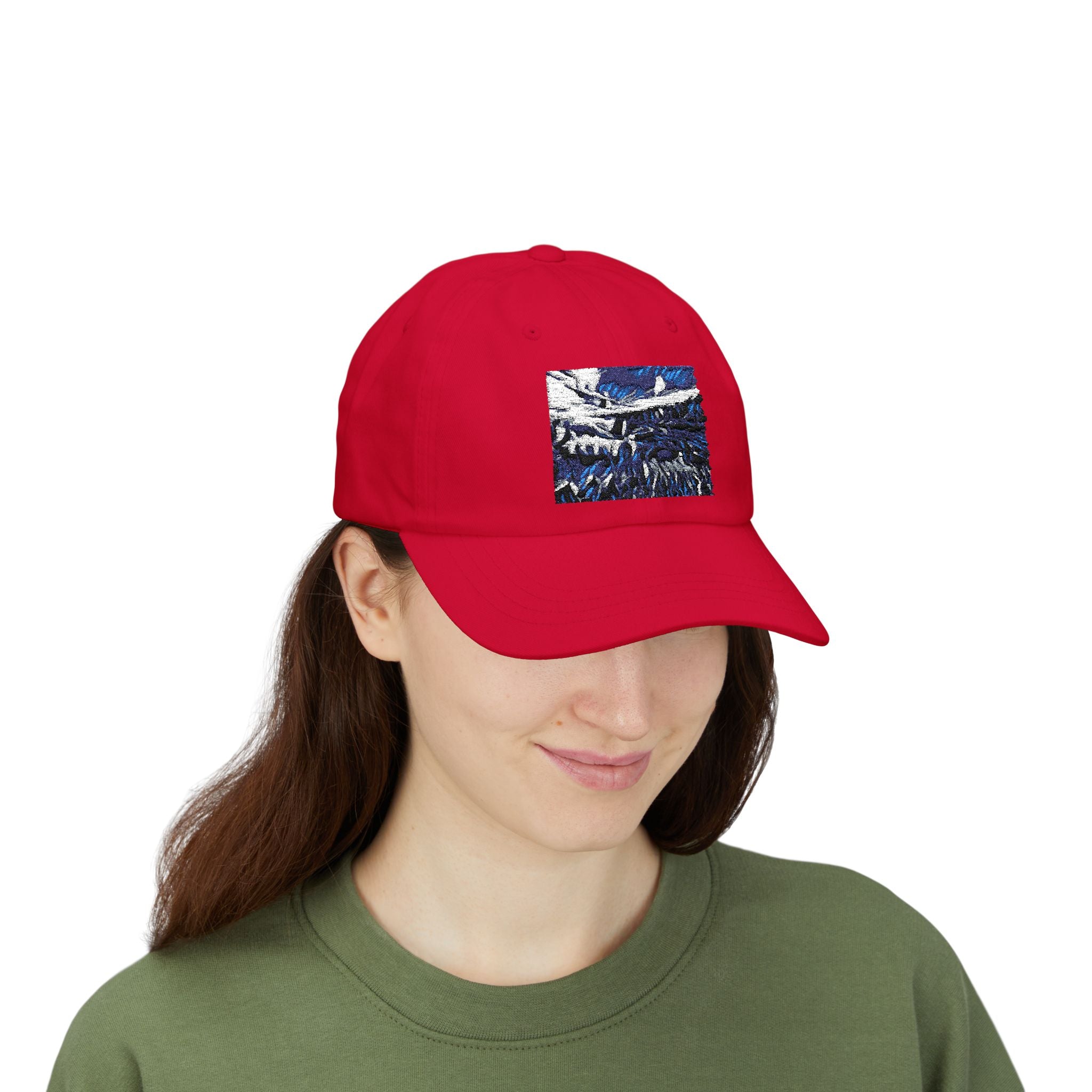 Abstract Gooseberry River Meander Bend Classic Dad Cap