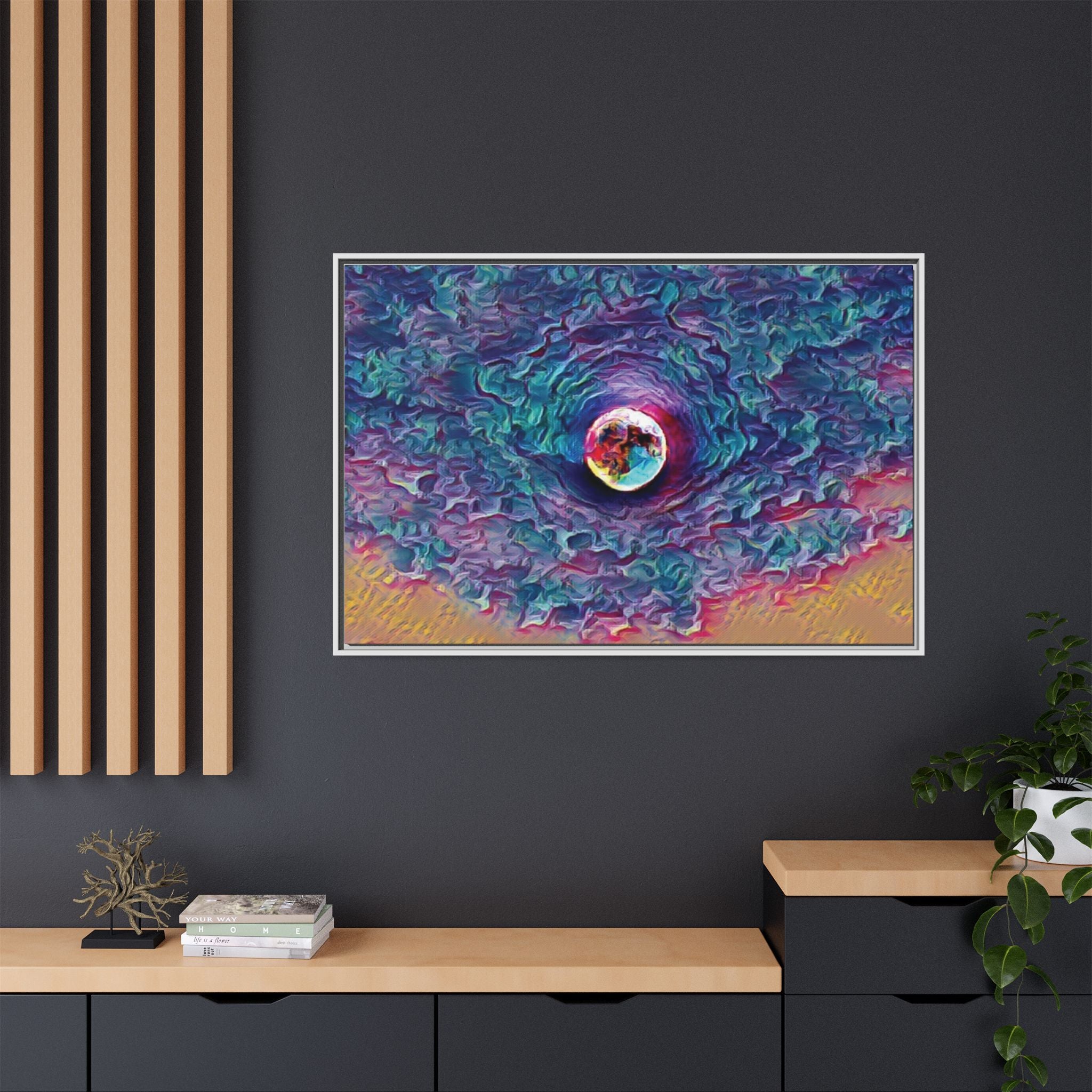 Full Sturgeon Moon Framed Canvas Art Print