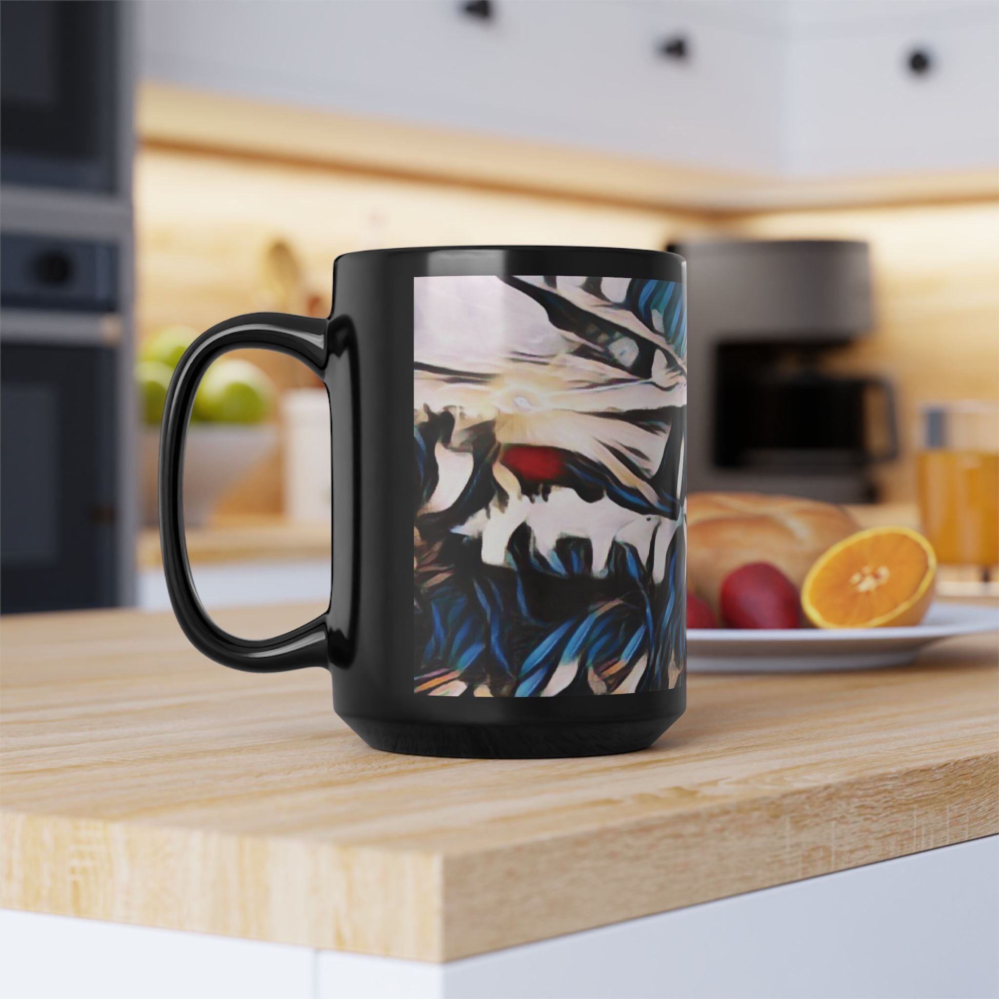 Gooseberry River Meander Bend Black Mug