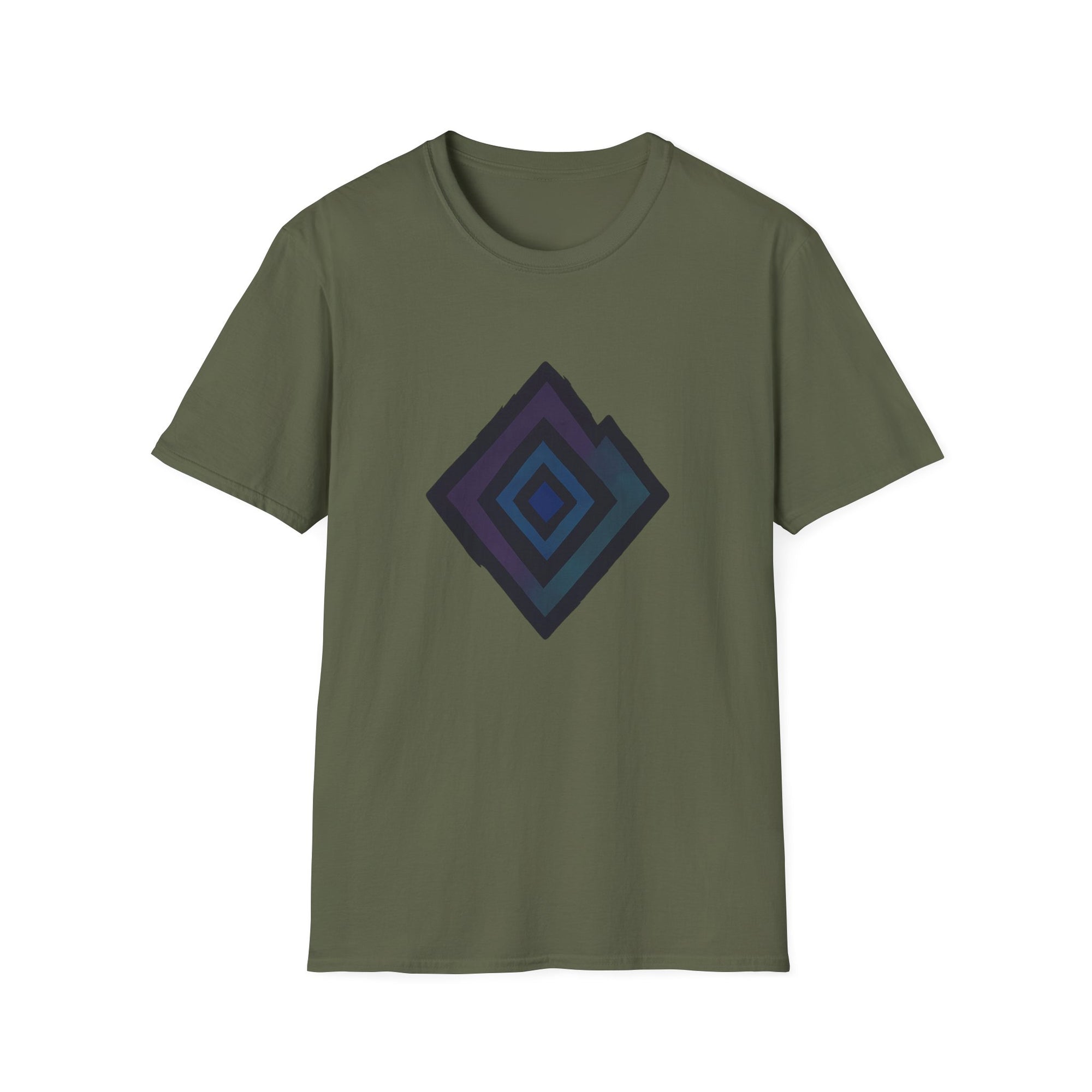 Geometric Art Unisex Softstyle T-Shirt, Comfortable Tee, Casual Wear, Gift for Artsy Friends, Weekend Outfit, Everyday Fashion