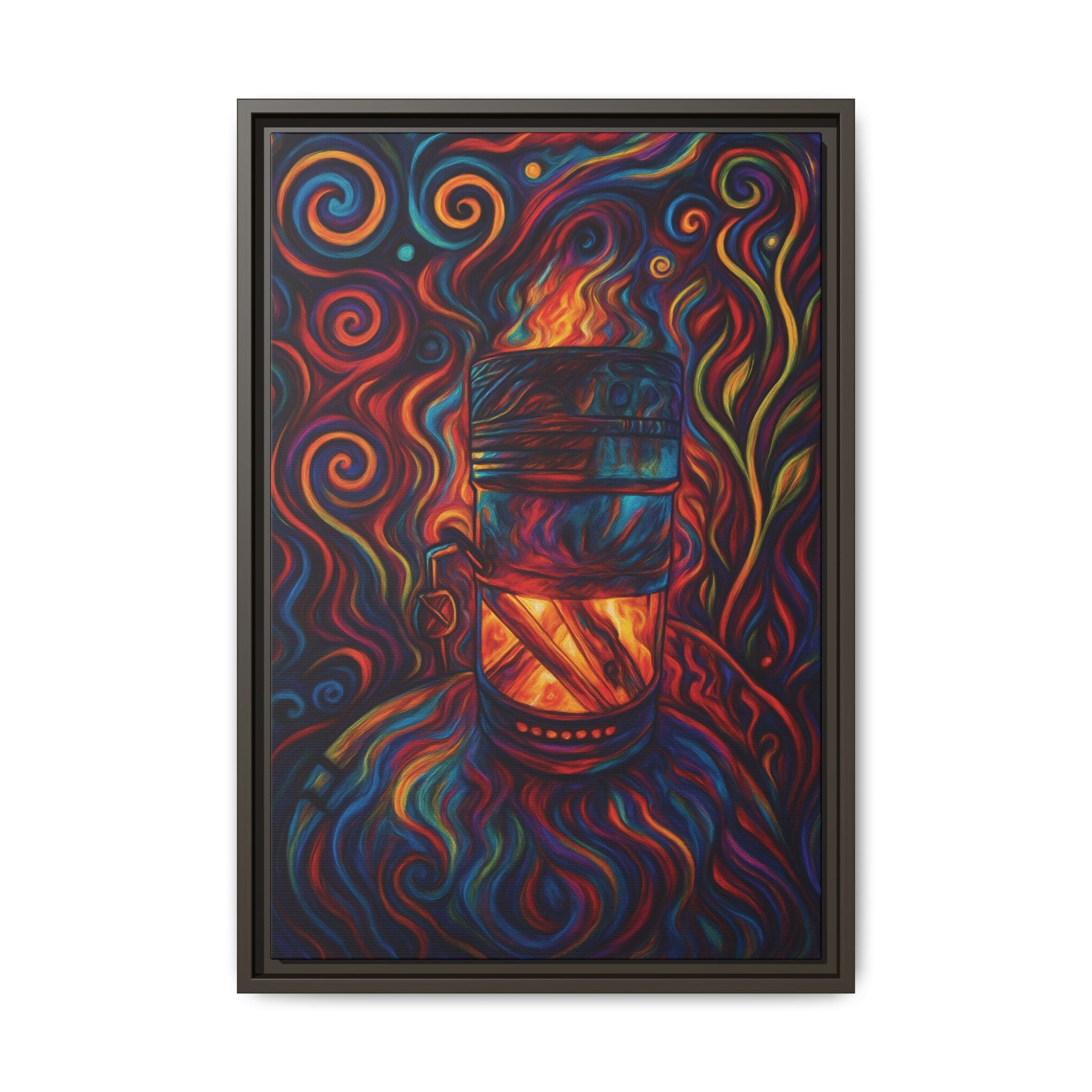 Inferno Core Framed Canvas Art
