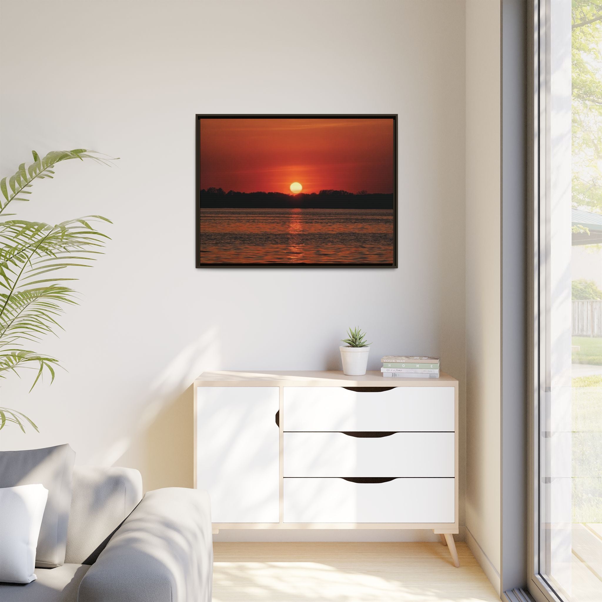 Framed Sunset Canvas Art