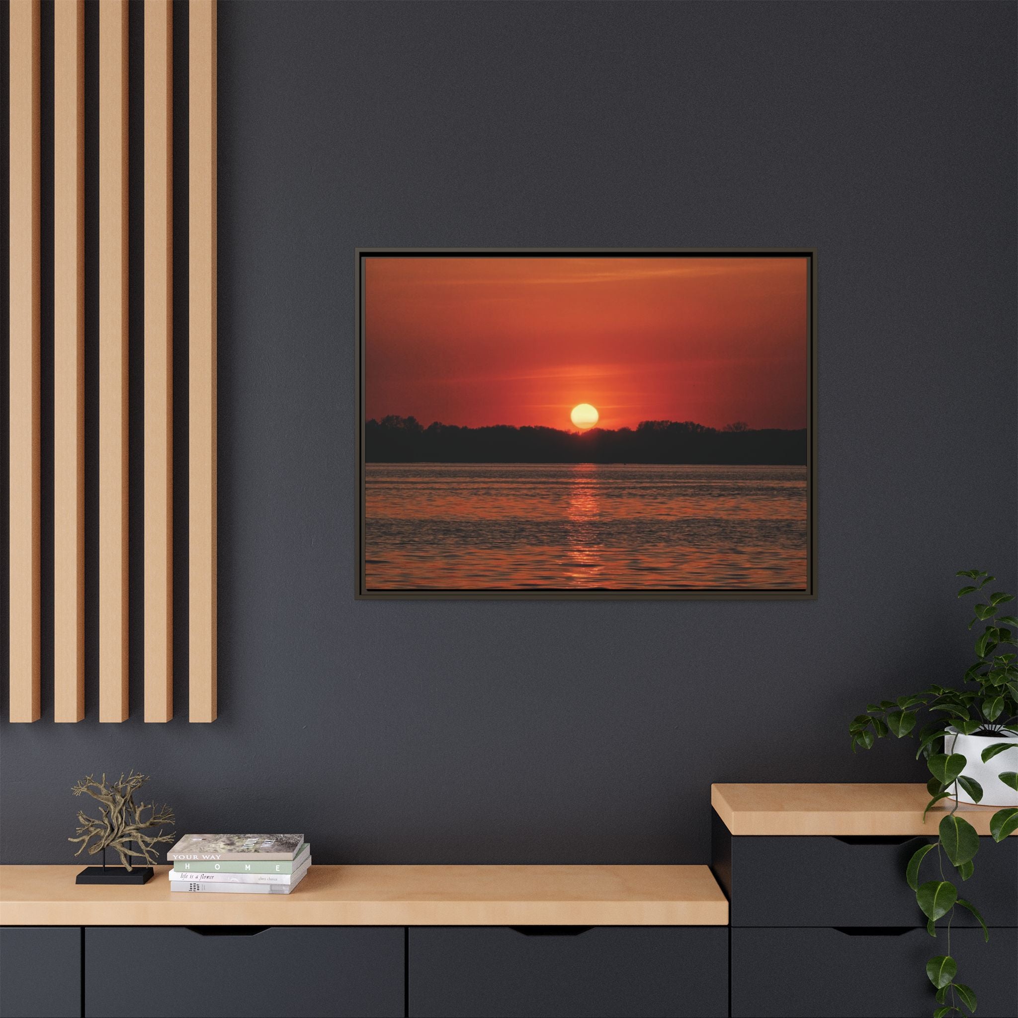 Framed Sunset Canvas Art