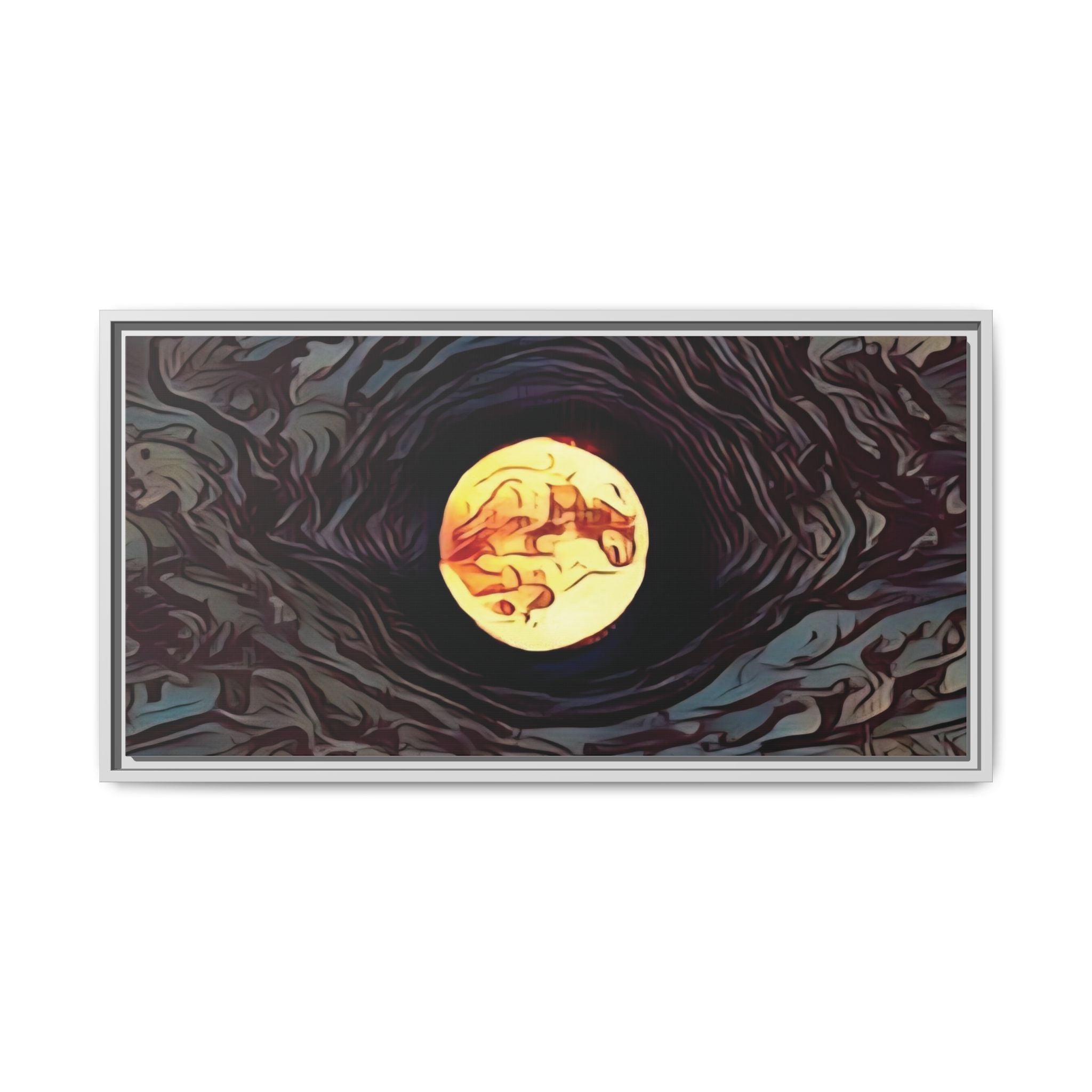 Full Sturgeon Moon Abstract Framed Canvas Art Print