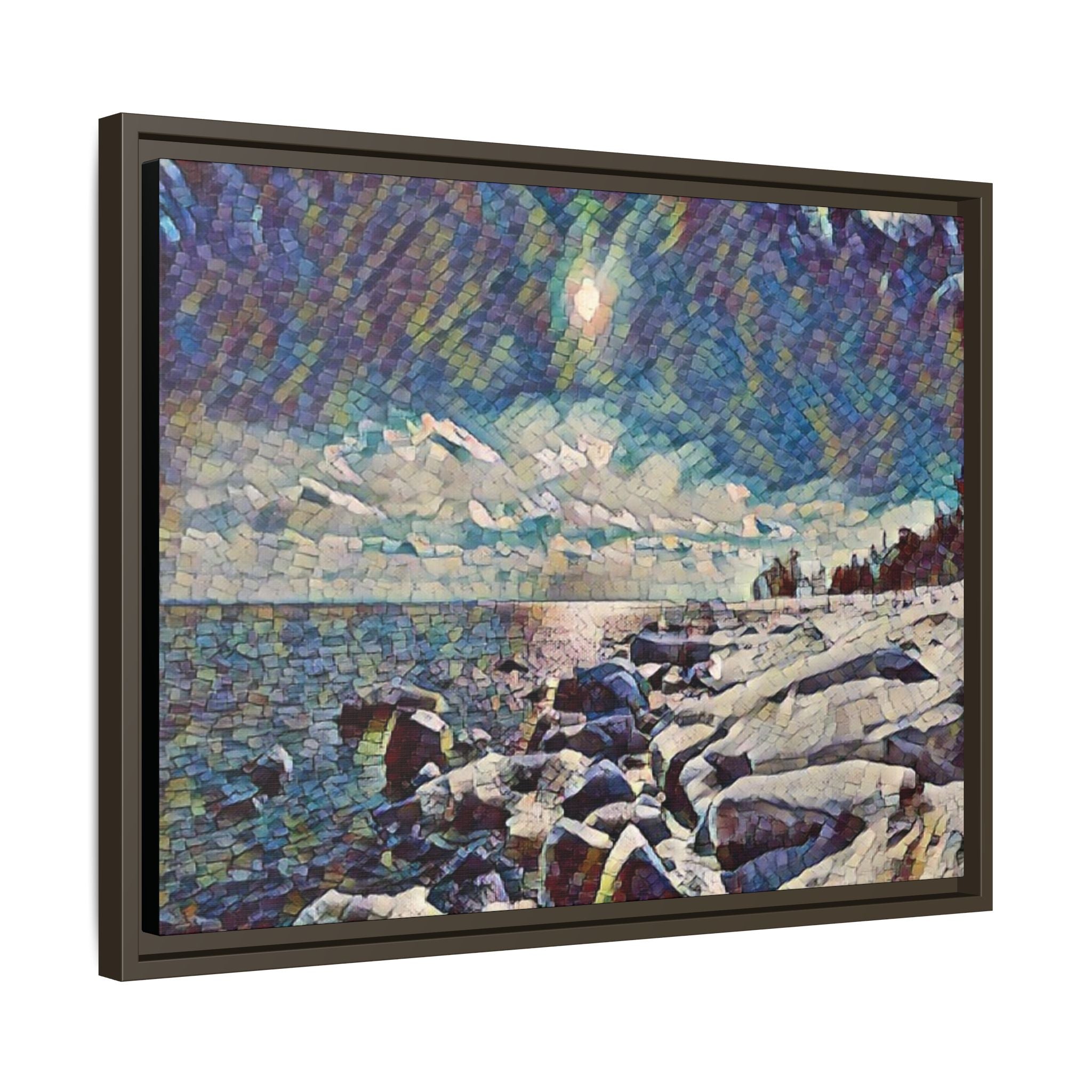Shimmering Shore Framed Matte Canvas Art Print