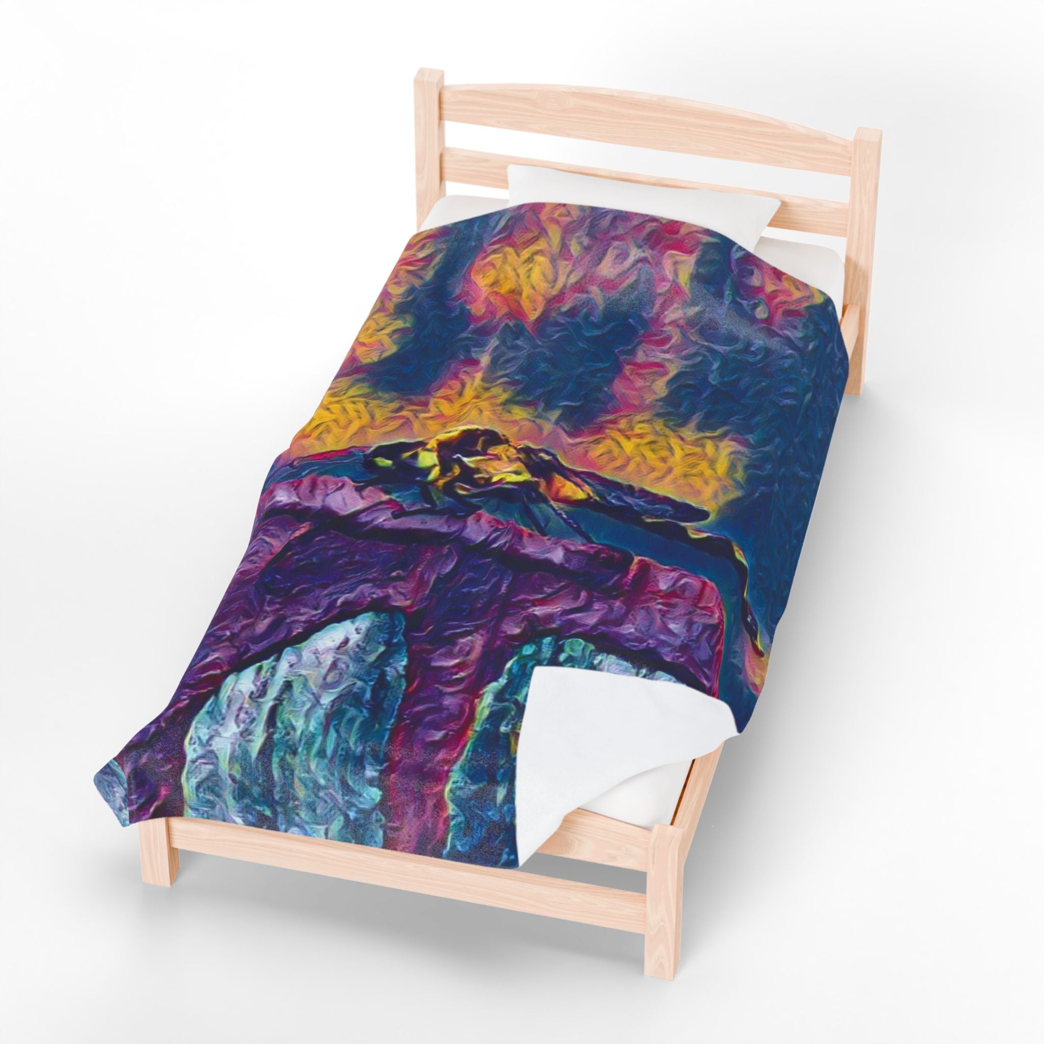Sentinel of the Crimson Arch Velveteen Plush Blanket