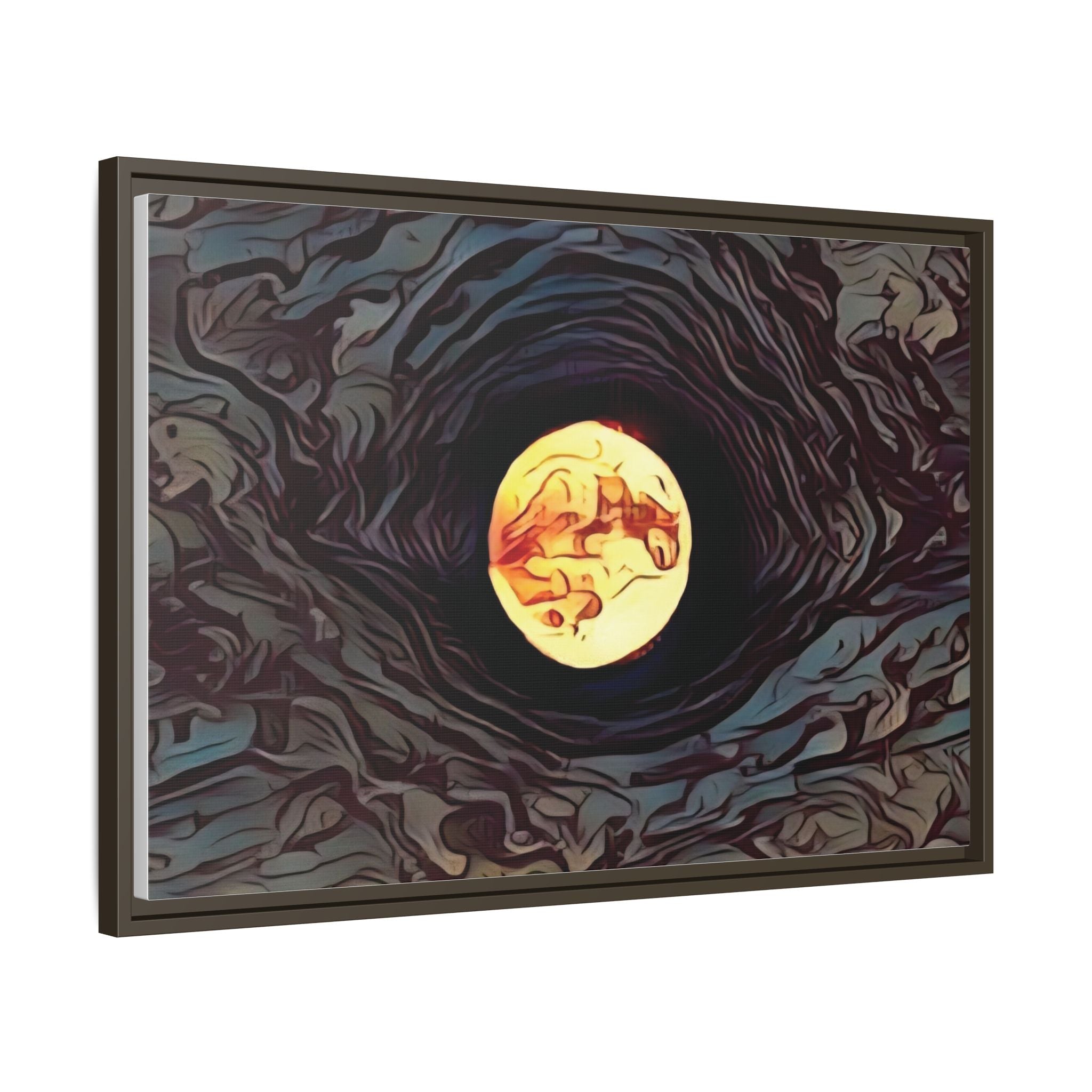 Full Sturgeon Moon Abstract Framed Canvas Art Print