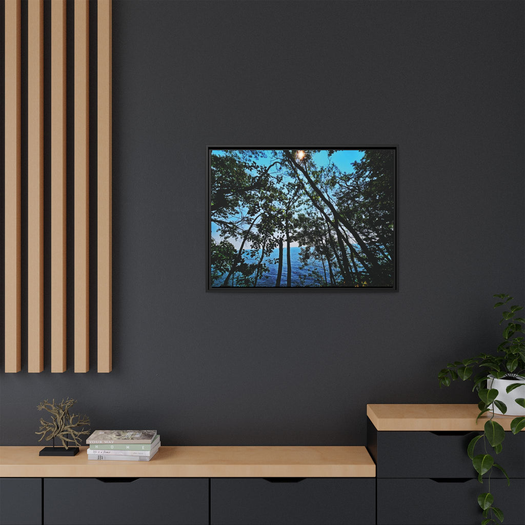 Blue Beyond the Branches Framed Matte Canvas Wall Art