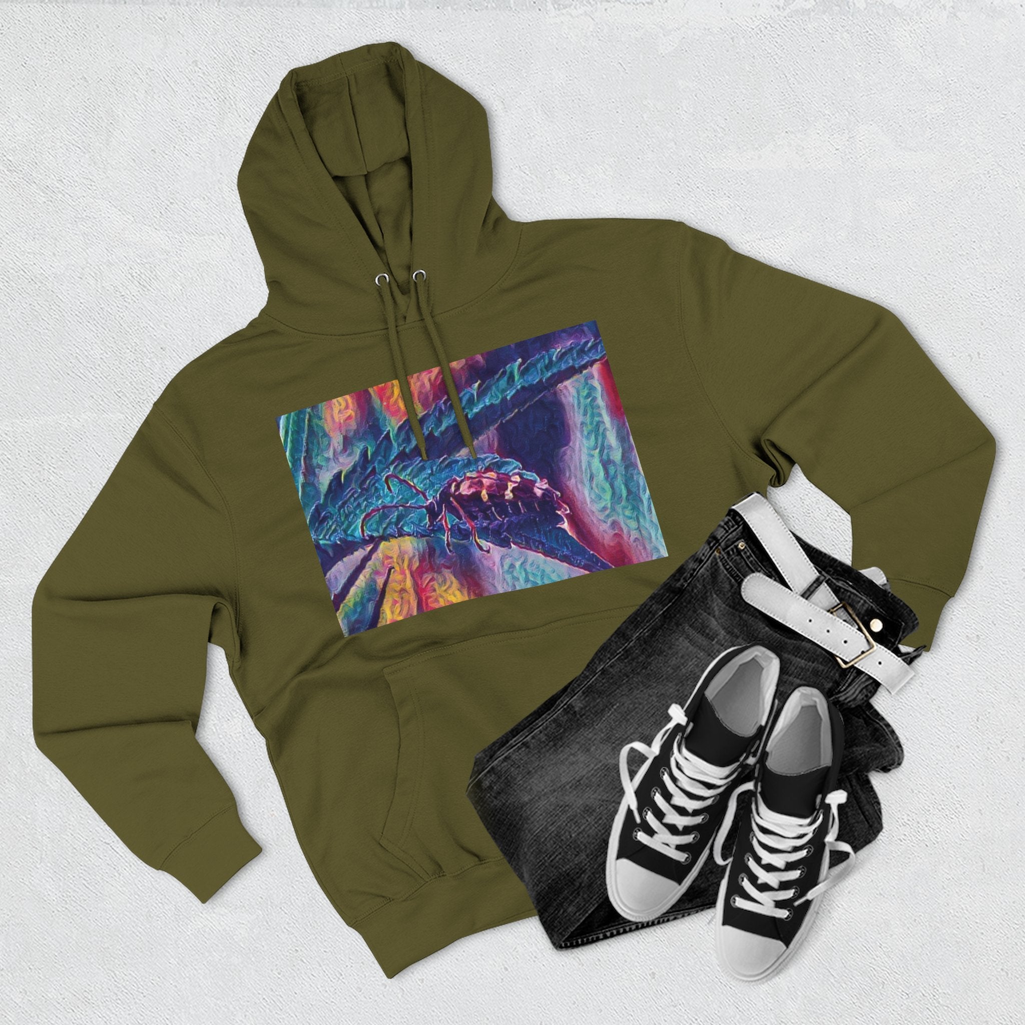 Neon Hunter Art Hoodie