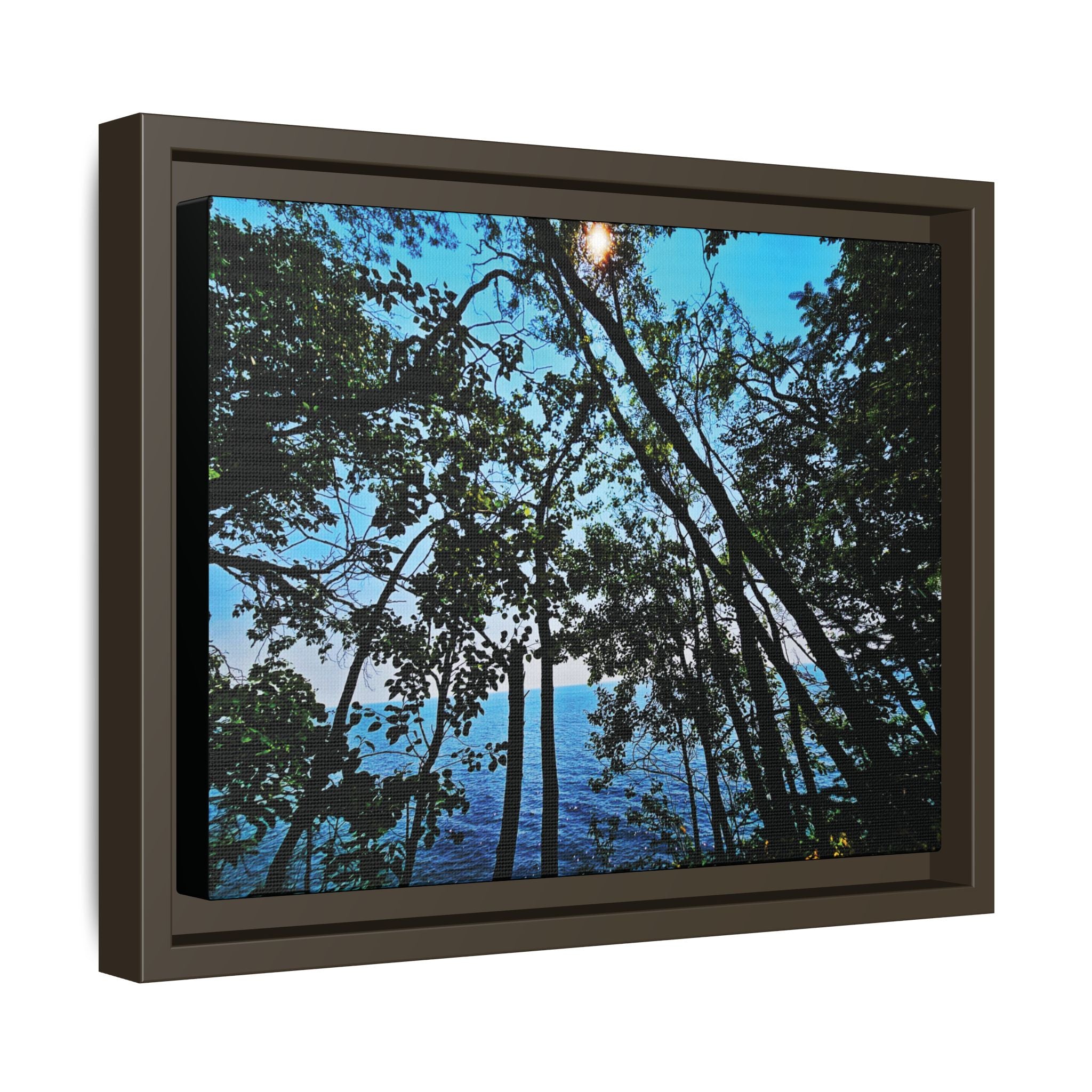 Blue Beyond the Branches Framed Matte Canvas Wall Art
