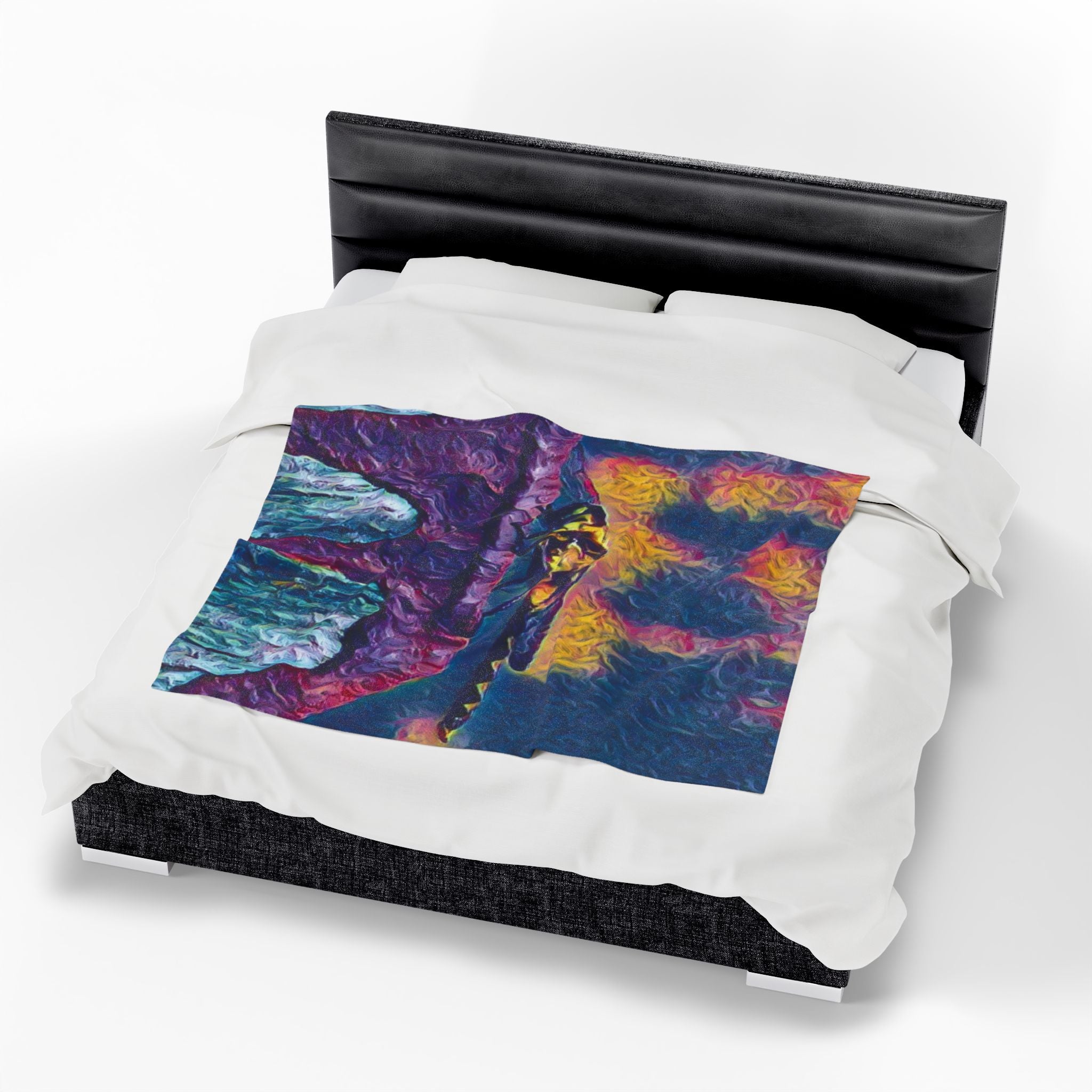 Sentinel of the Crimson Arch Velveteen Plush Blanket