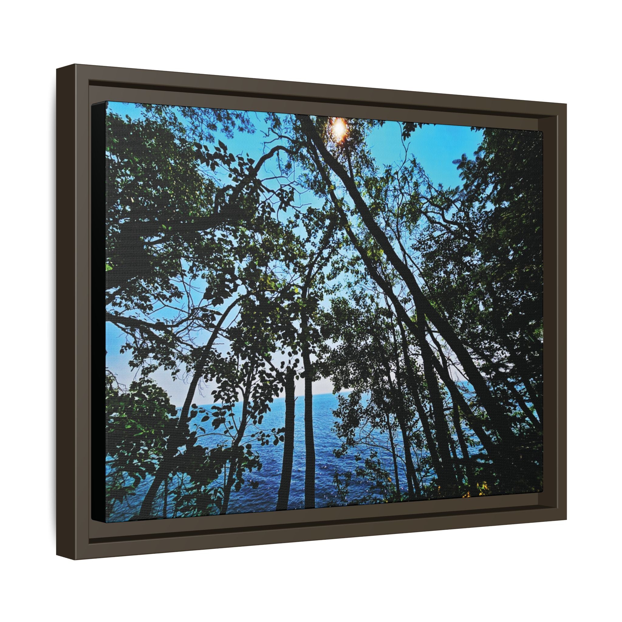 Blue Beyond the Branches Framed Matte Canvas Wall Art