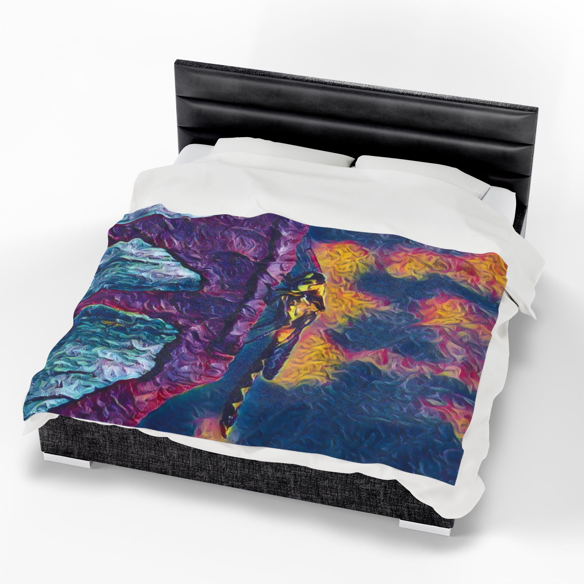 Sentinel of the Crimson Arch Velveteen Plush Blanket