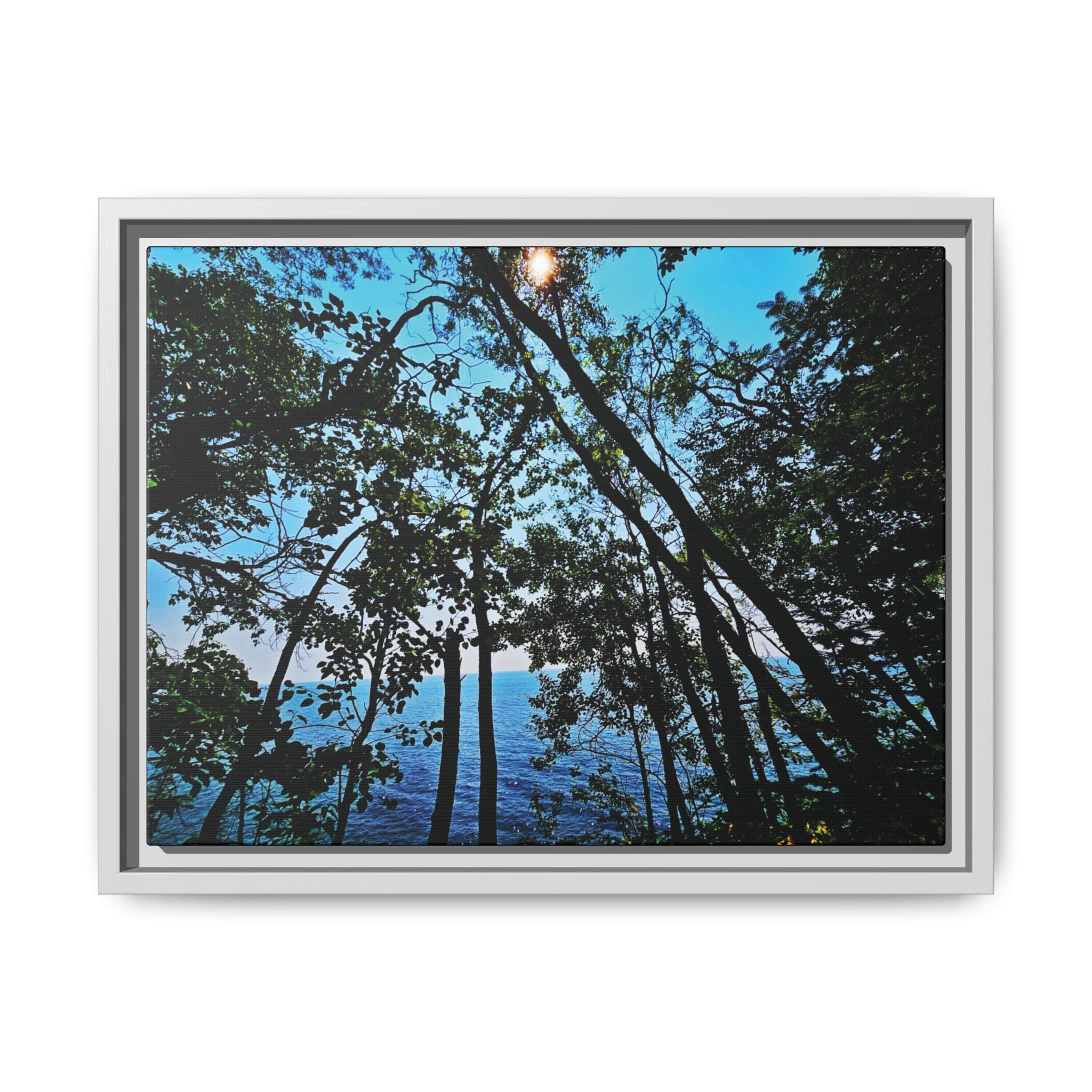 Blue Beyond the Branches Framed Matte Canvas Wall Art