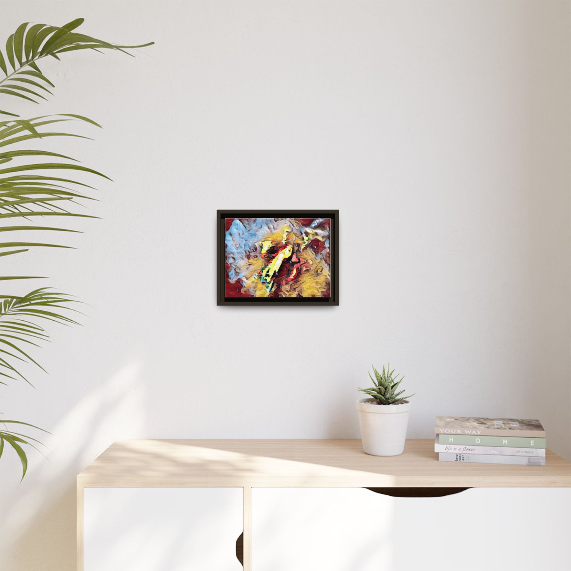 Framed Abstract Canvas Art, Colorful Wall Decor, Modern Home Accent, Unique Gift for Art Lovers, Vibrant Artwork for Living Room