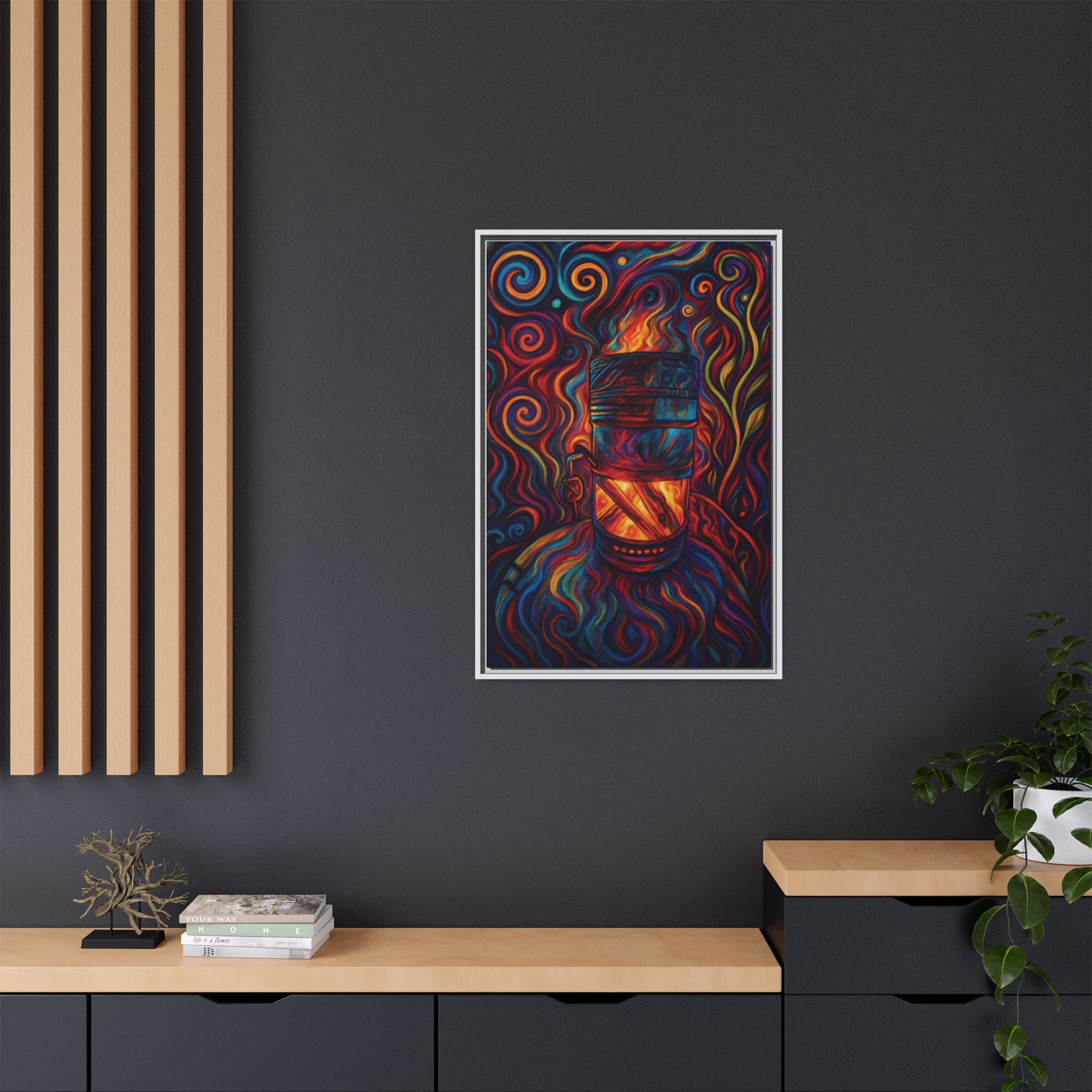 Inferno Core Framed Canvas Art
