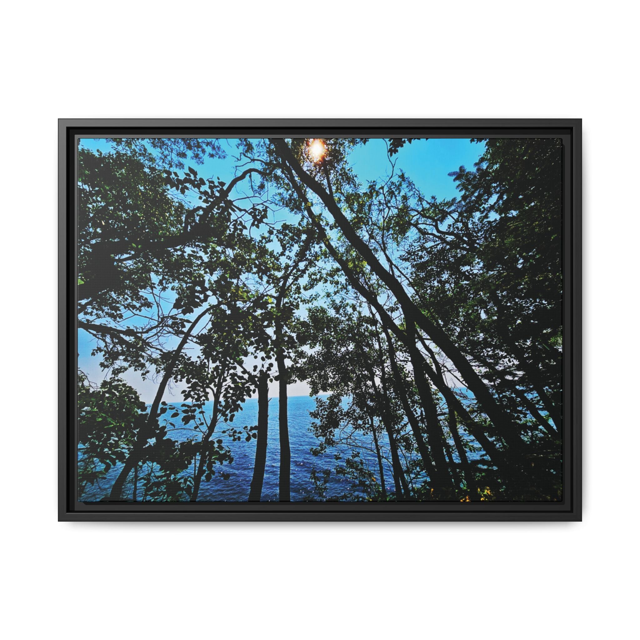Blue Beyond the Branches Framed Matte Canvas Wall Art