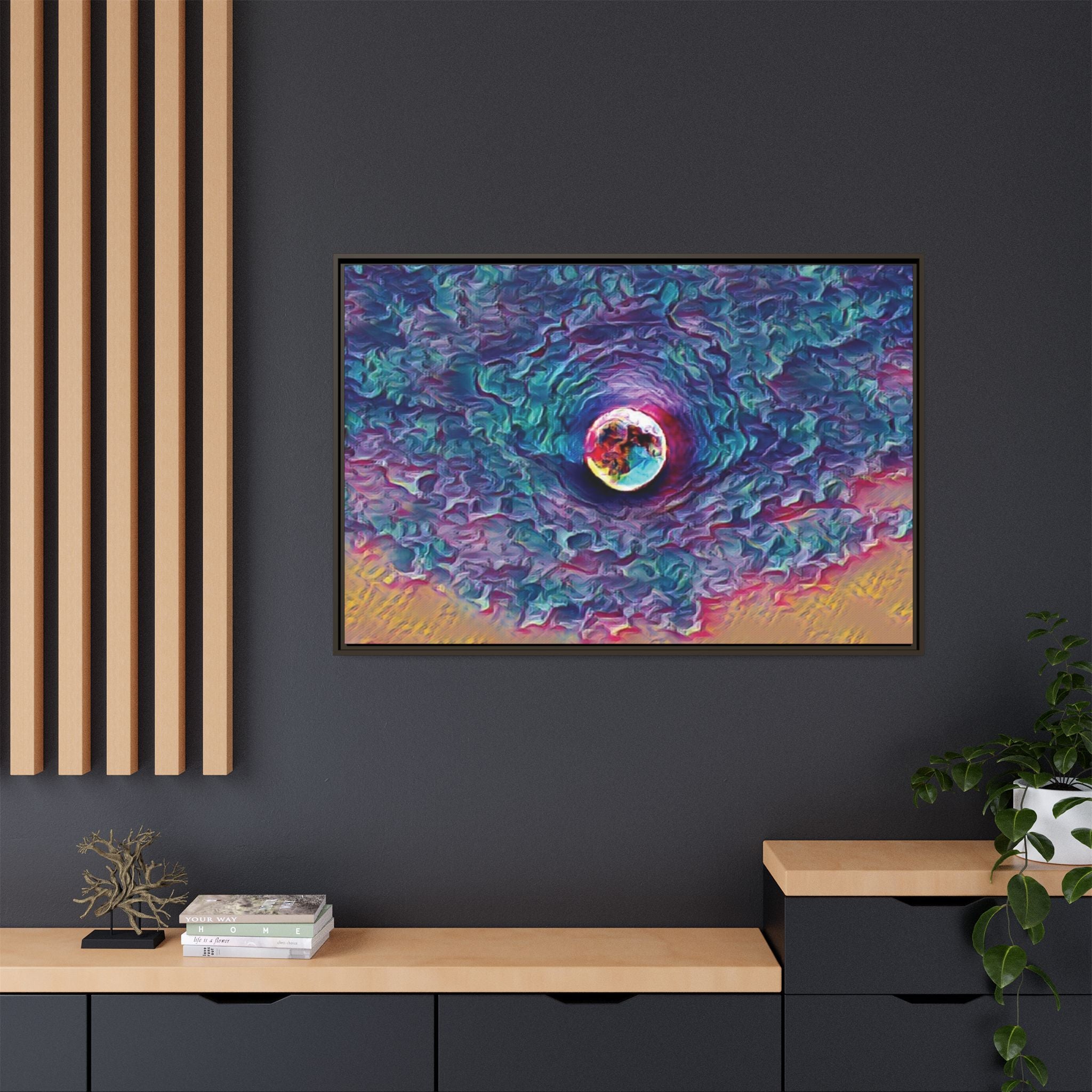 Full Sturgeon Moon Framed Canvas Art Print