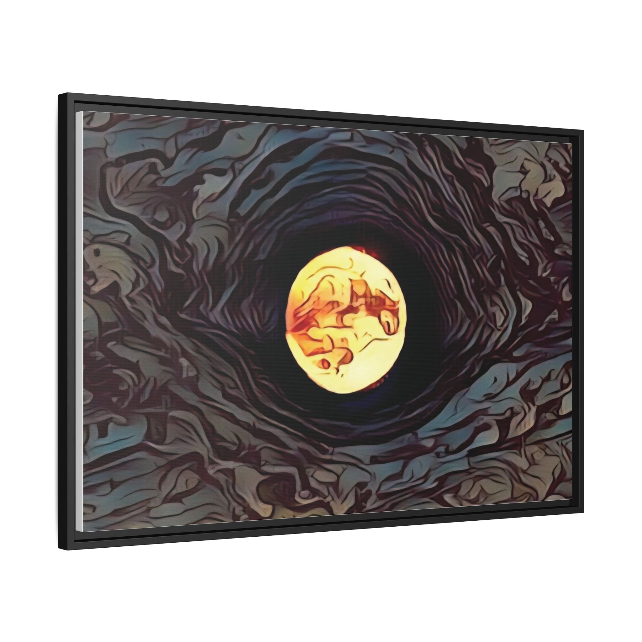 Full Sturgeon Moon Abstract Framed Canvas Art Print