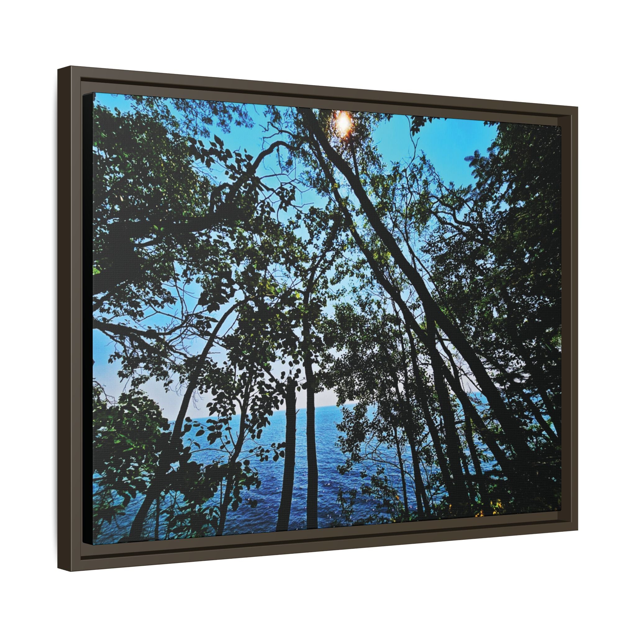 Blue Beyond the Branches Framed Matte Canvas Wall Art