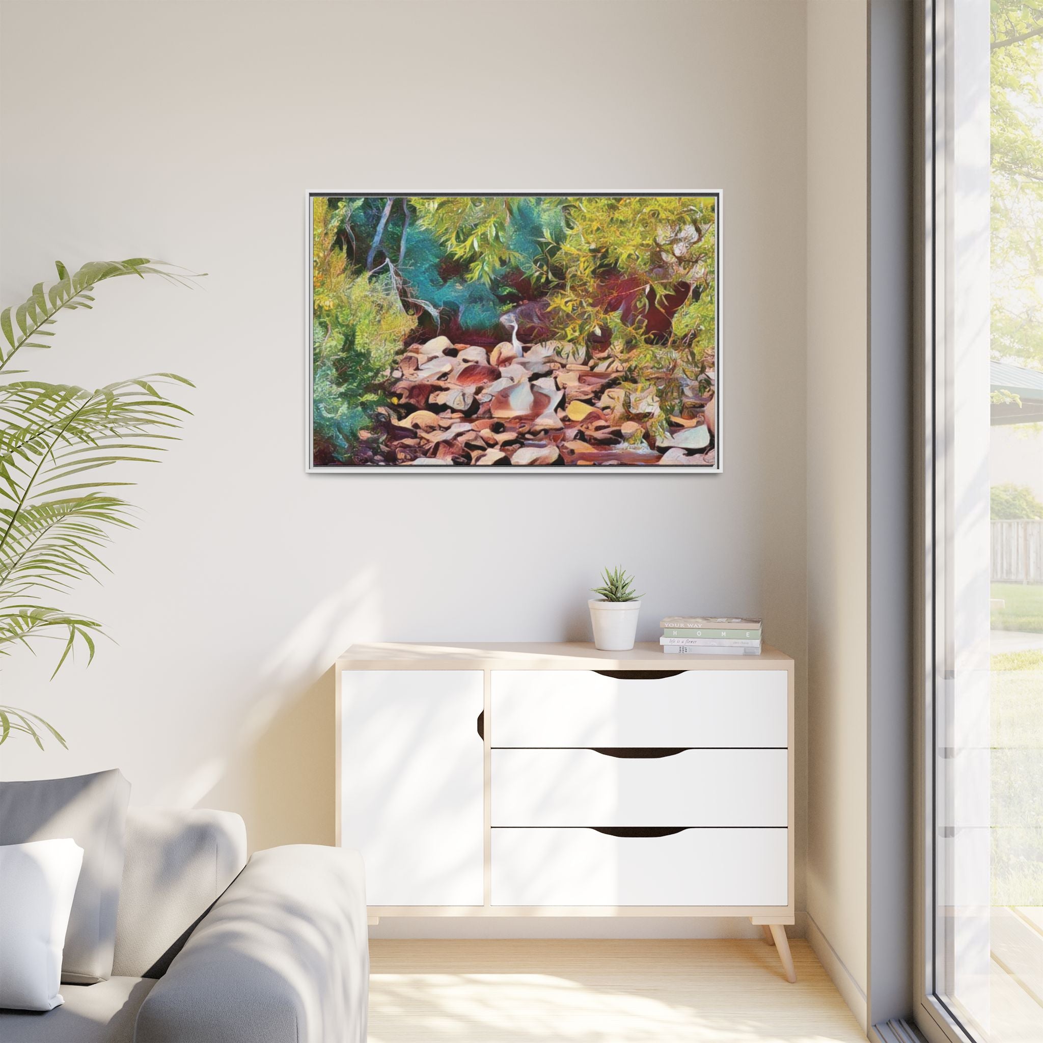 Where Stillness Hunts Framed Matte Canvas Art Print