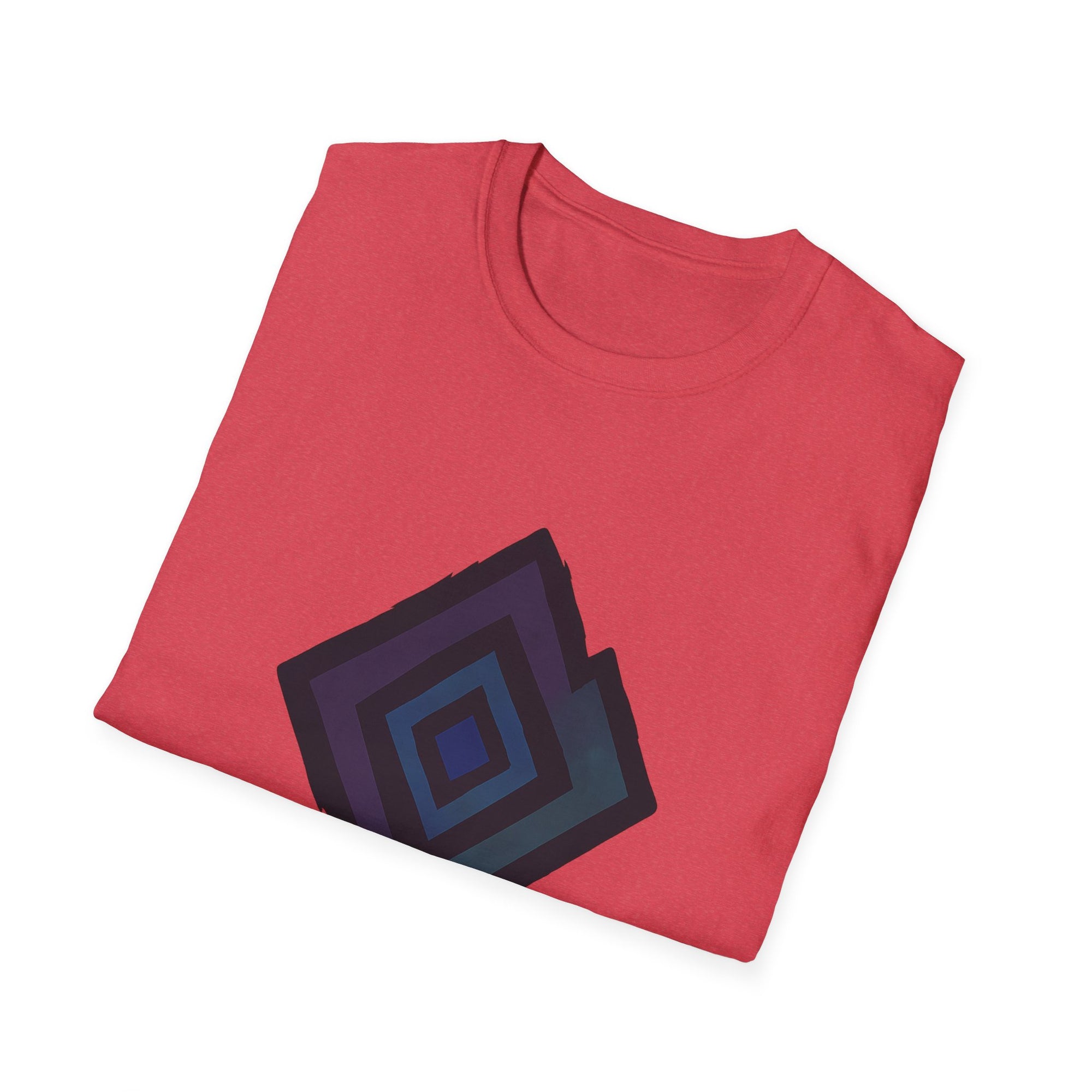 Geometric Art Unisex Softstyle T-Shirt, Comfortable Tee, Casual Wear, Gift for Artsy Friends, Weekend Outfit, Everyday Fashion